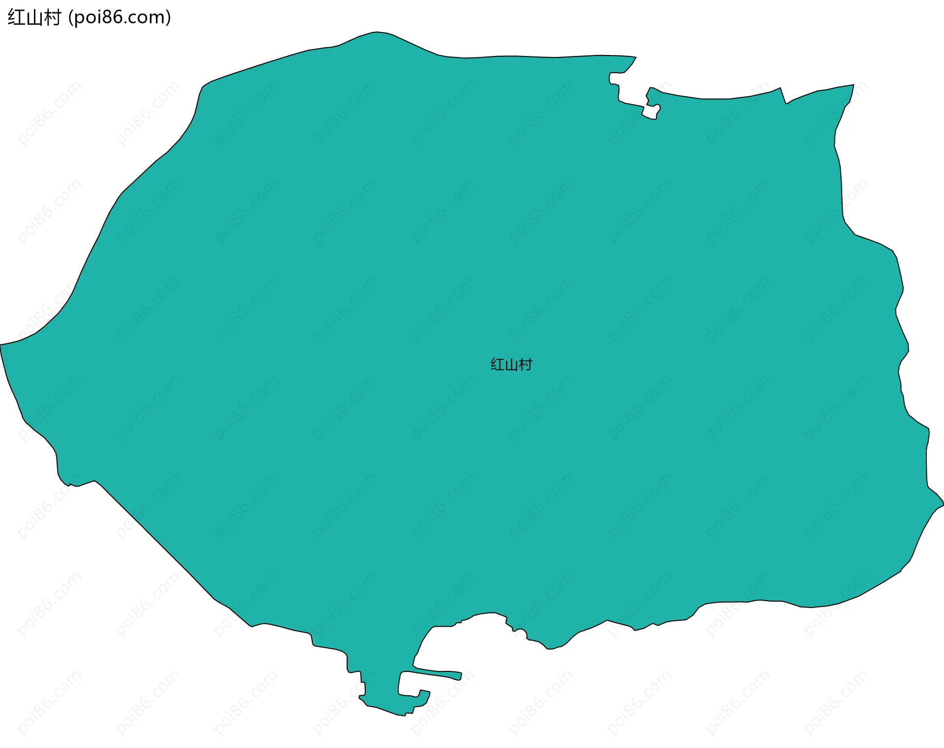 红山村边界地图