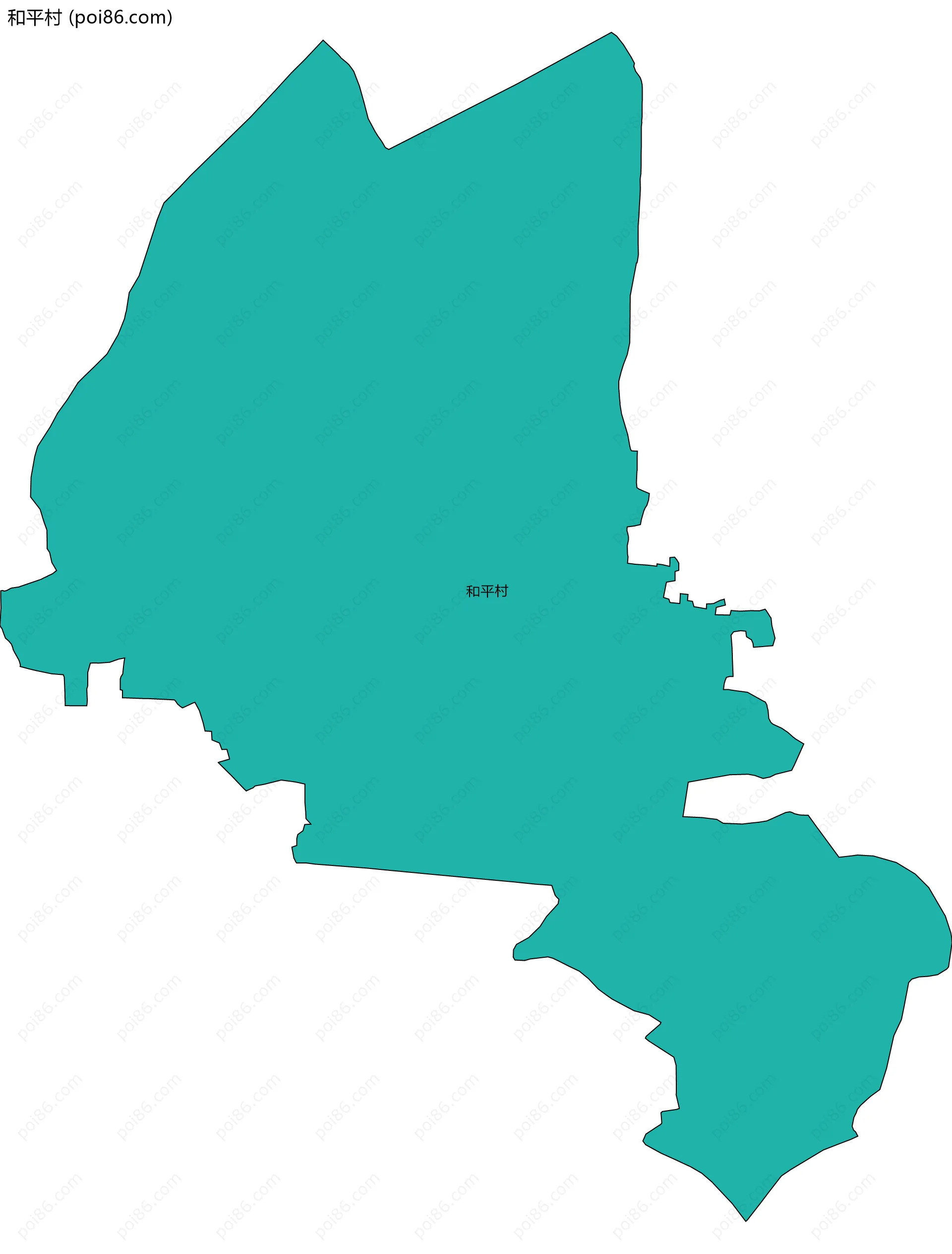 和平村边界地图