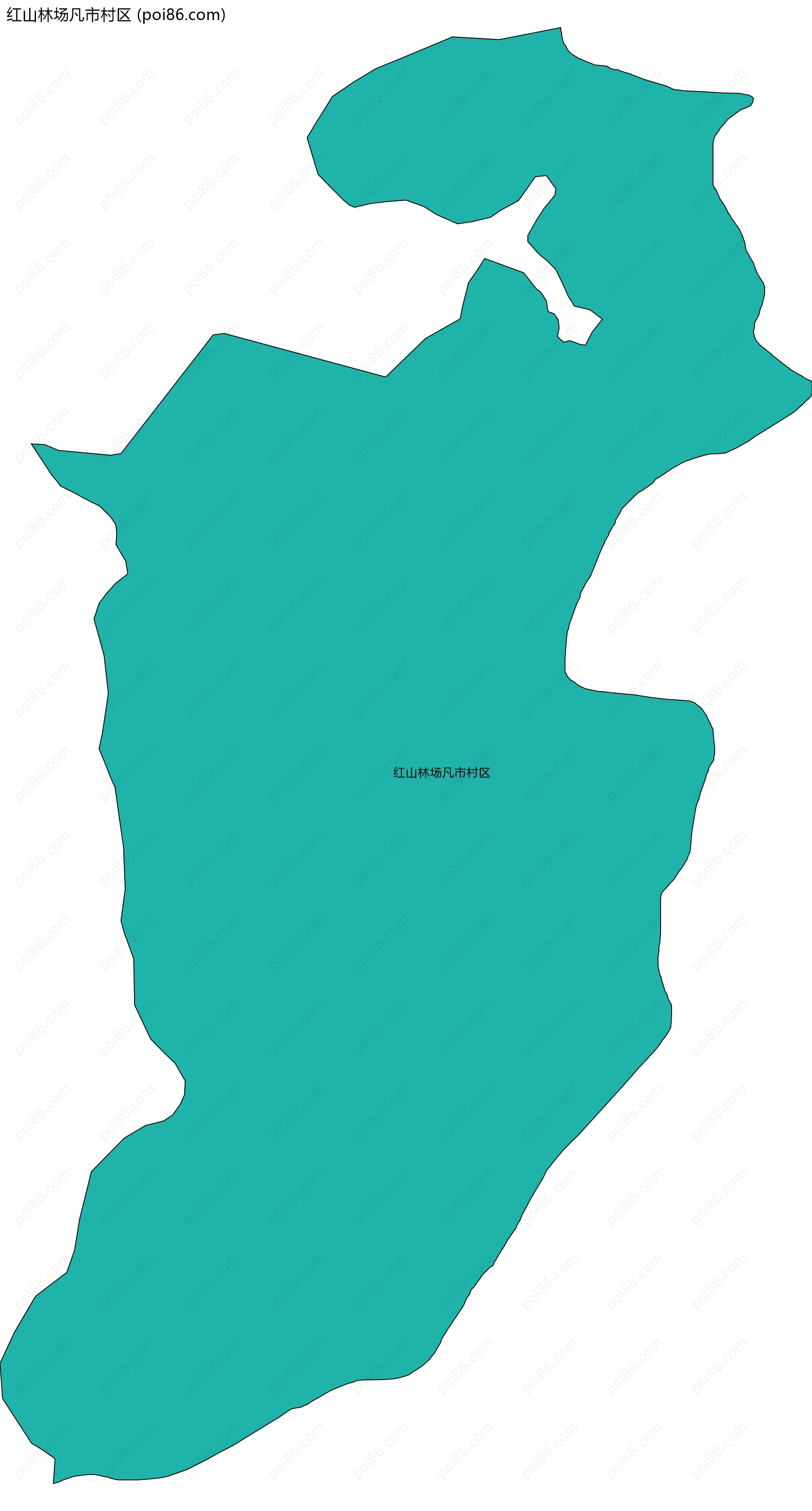 红山林场凡市村区边界地图