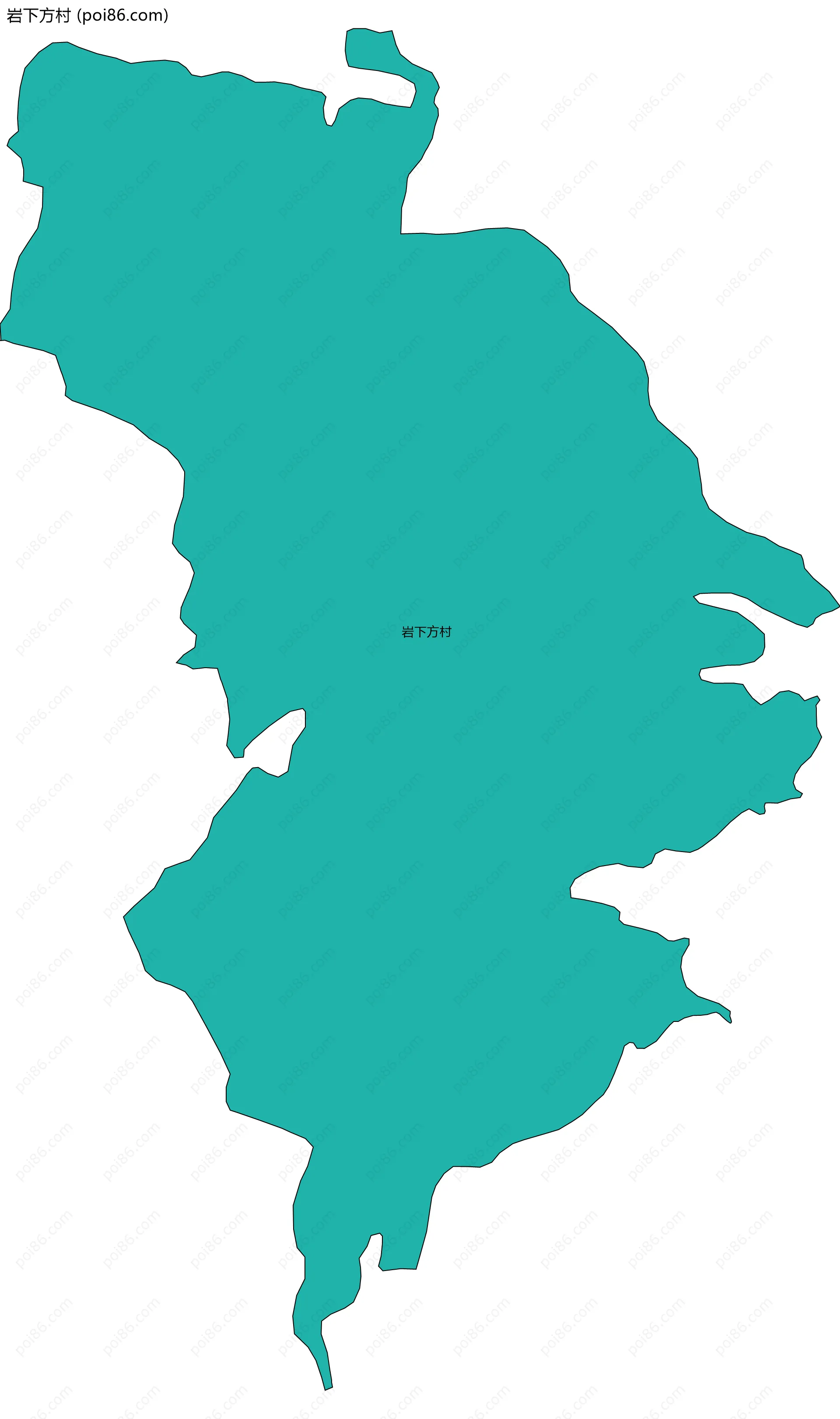 岩下方村边界地图