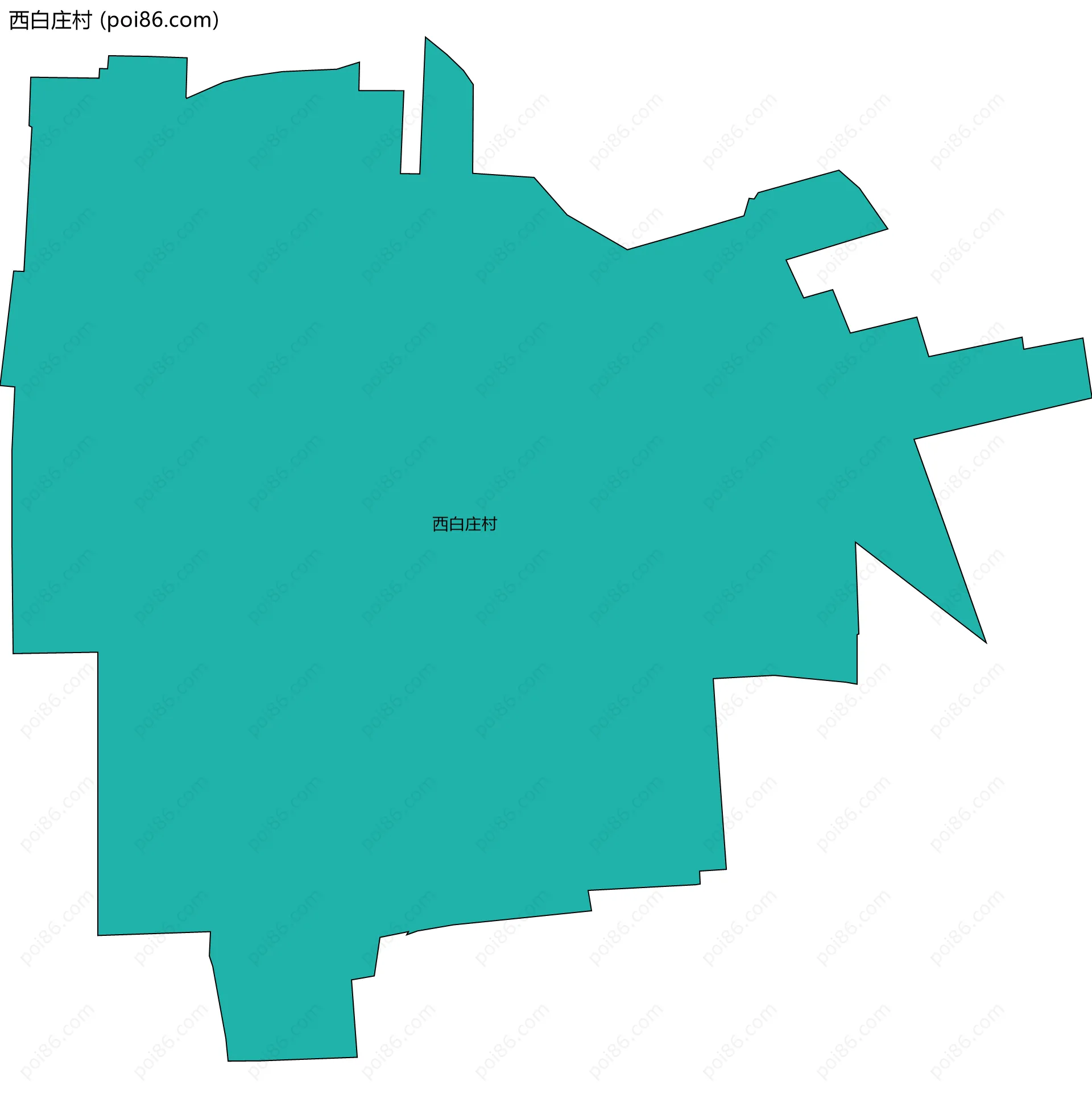 西白庄村边界地图