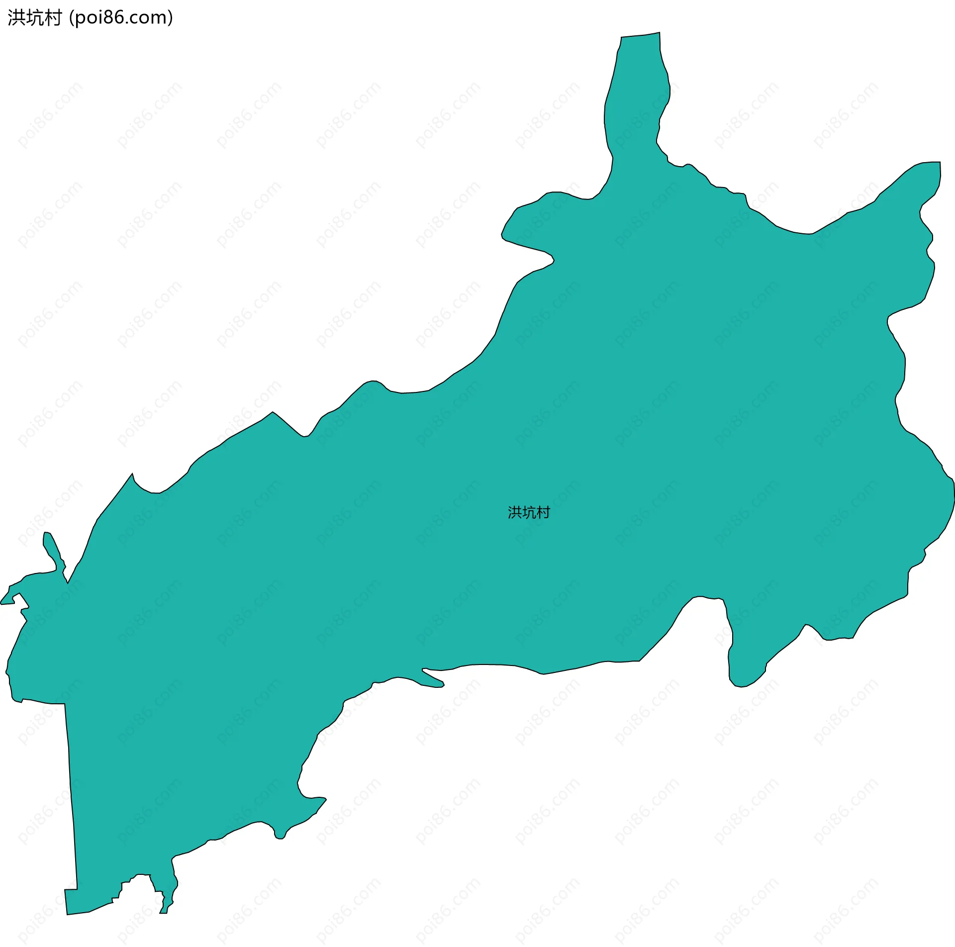 洪坑村边界地图