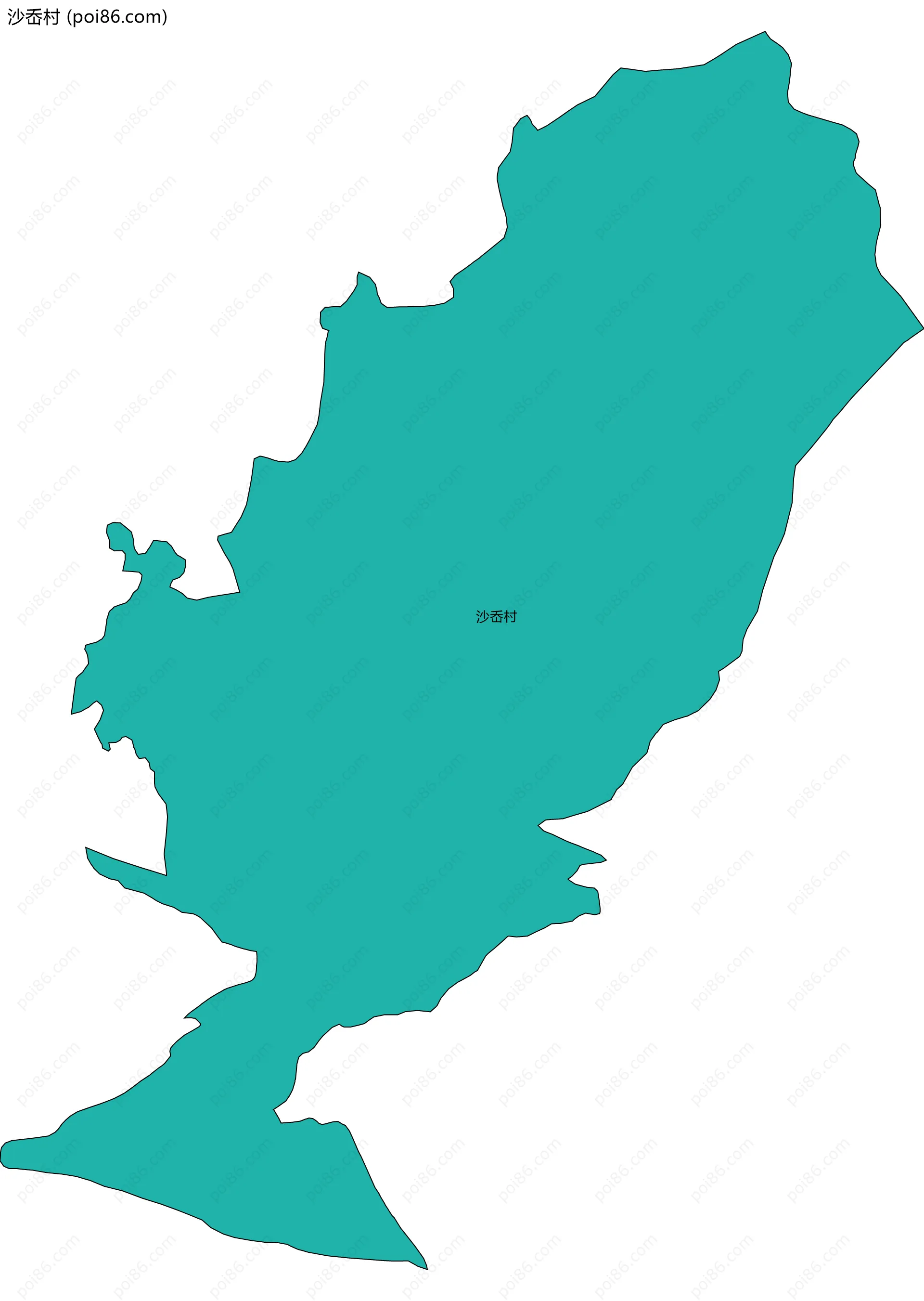 沙岙村边界地图