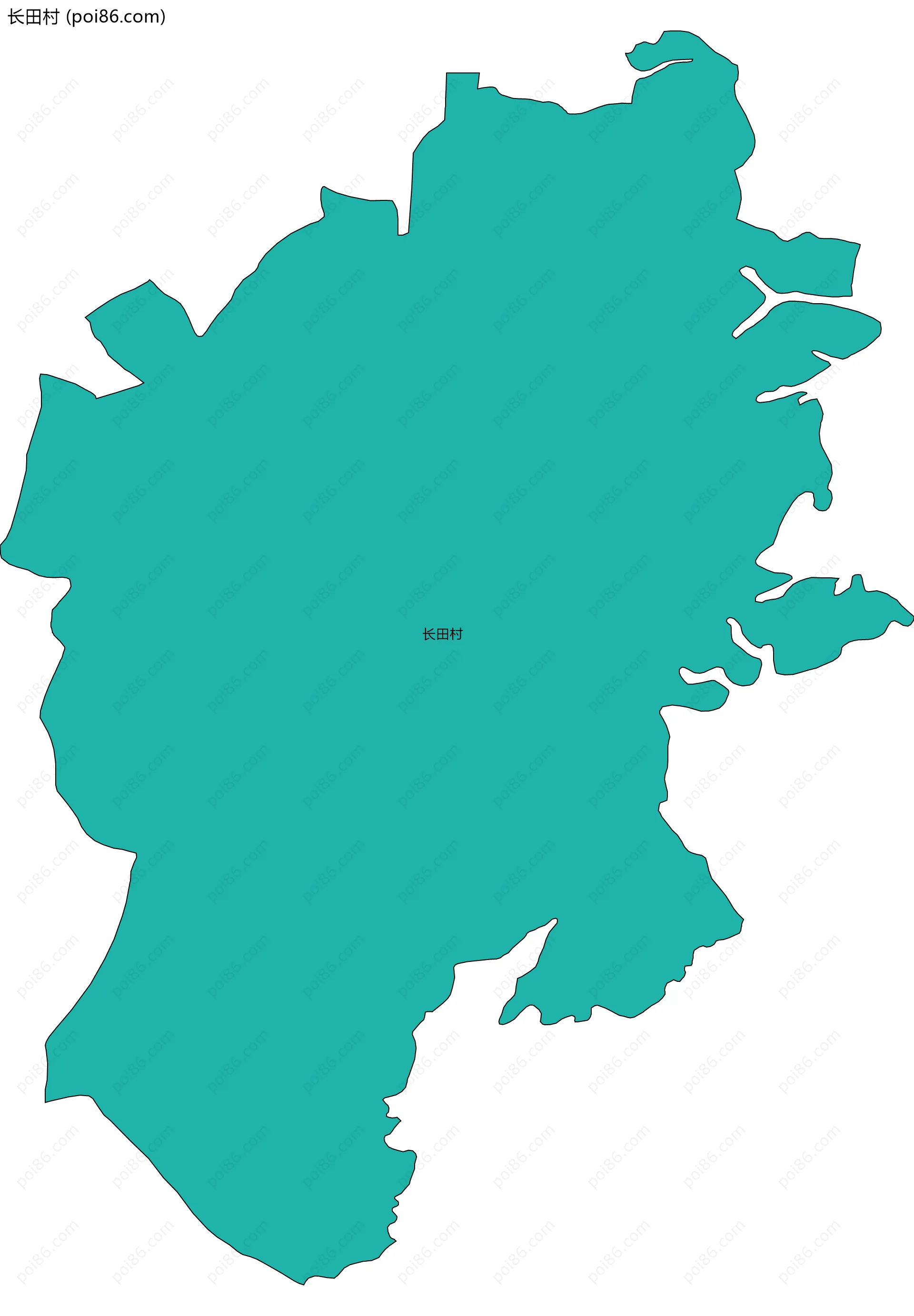 长田村边界地图