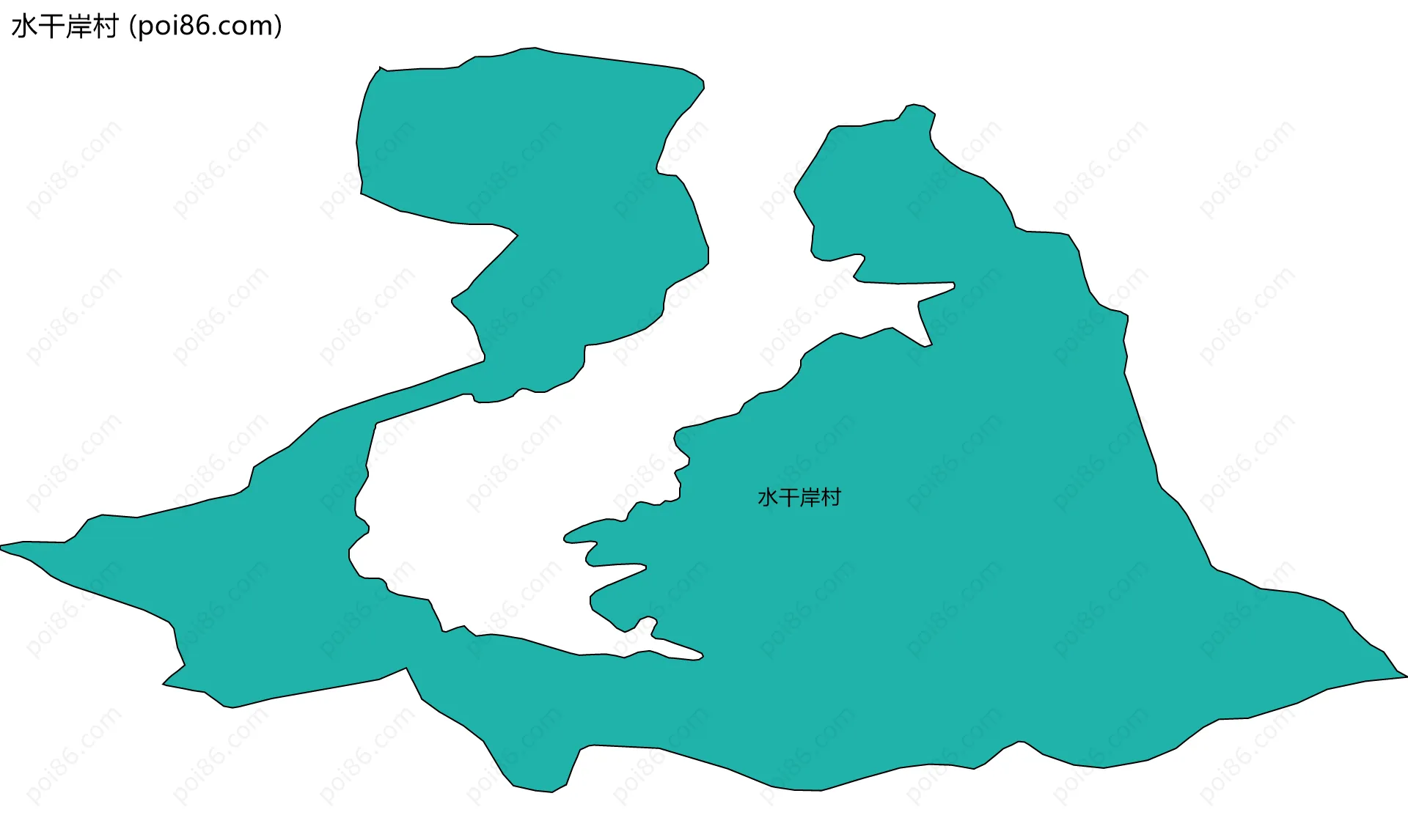 水干岸村边界地图