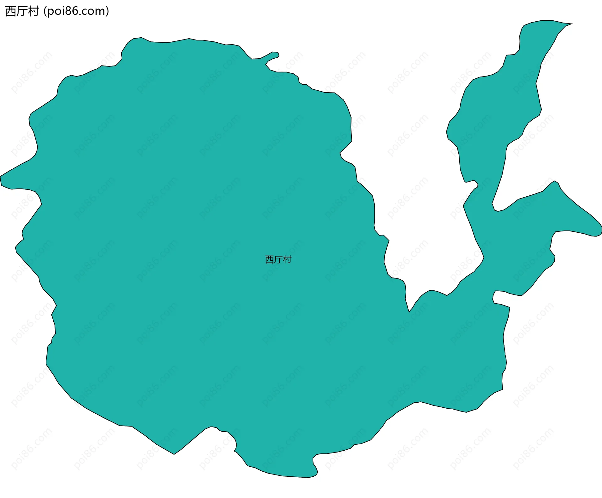 西厅村边界地图