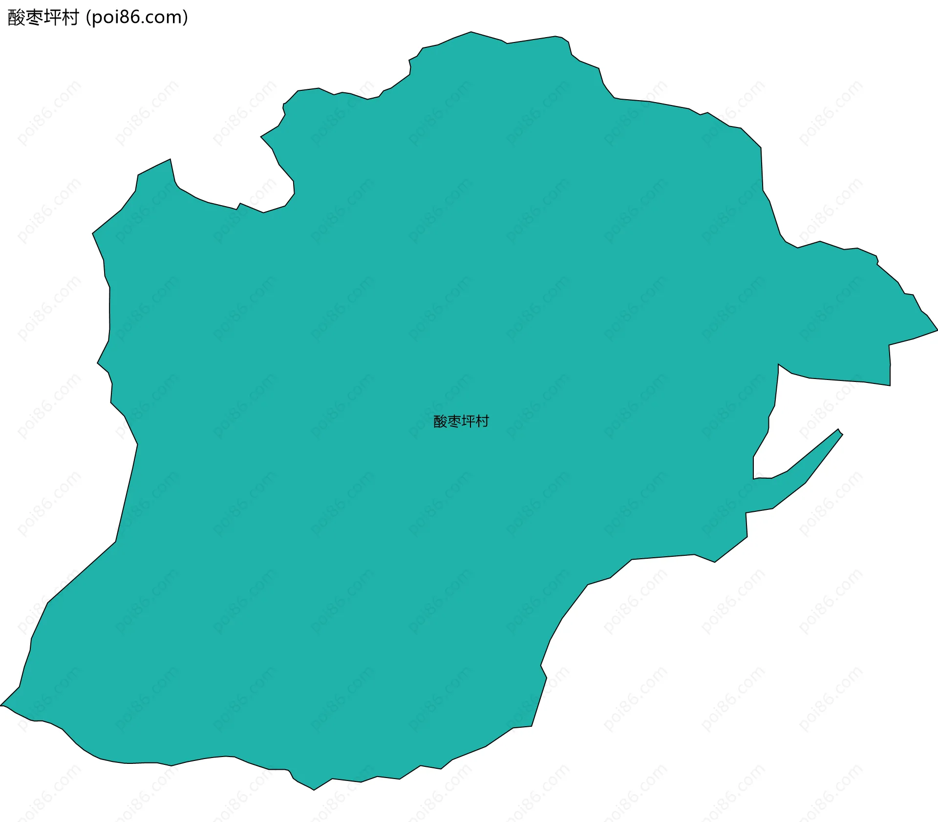 酸枣坪村边界地图