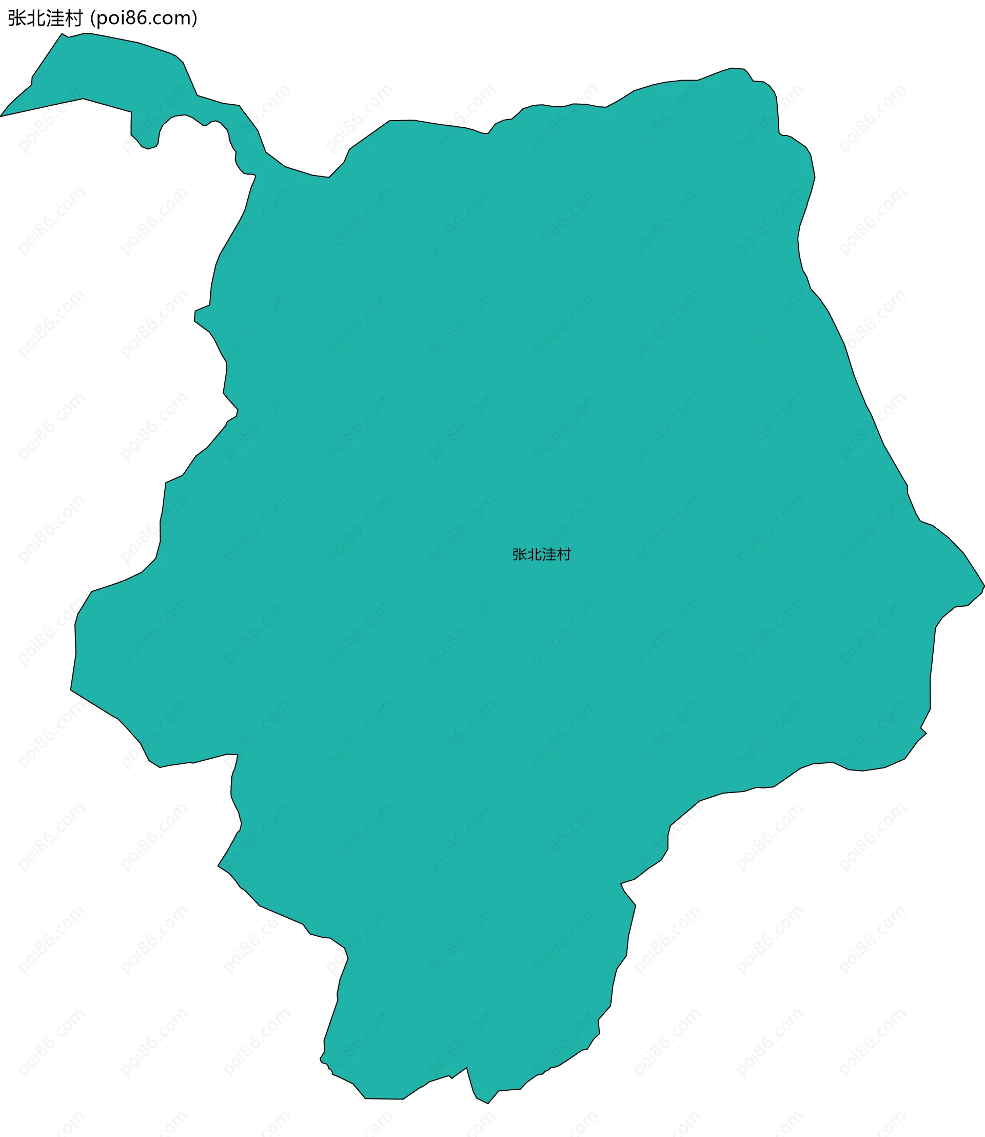 张北洼村边界地图