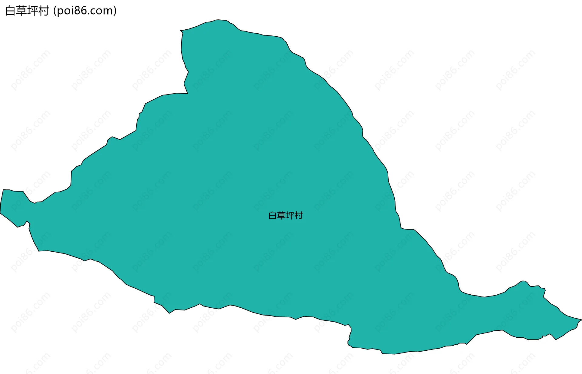 白草坪村边界地图