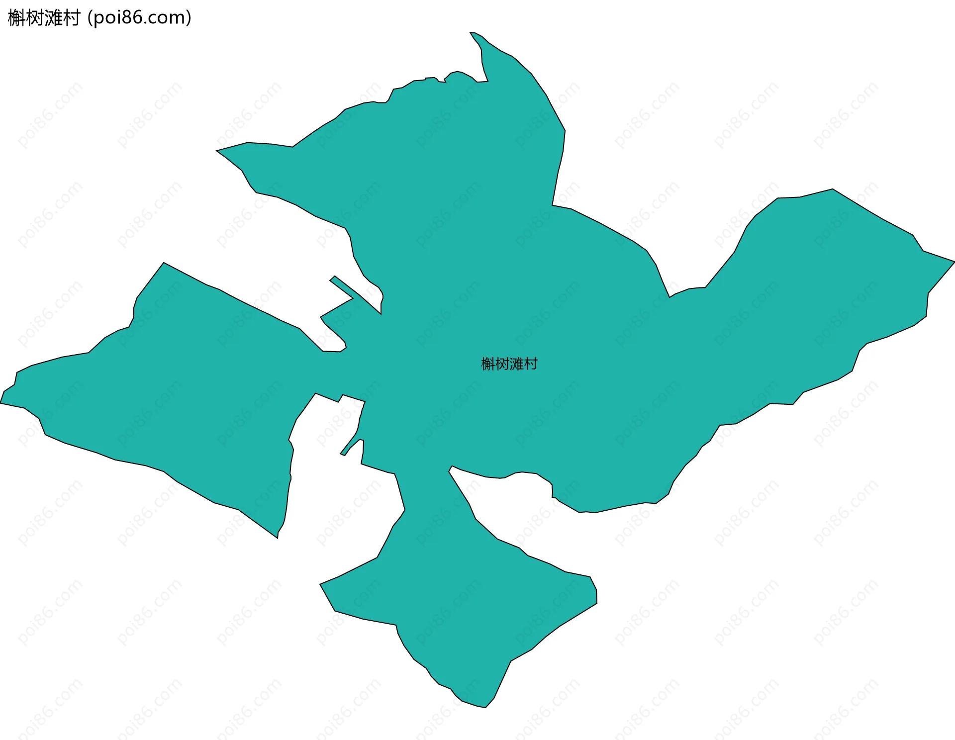 槲树滩村边界地图