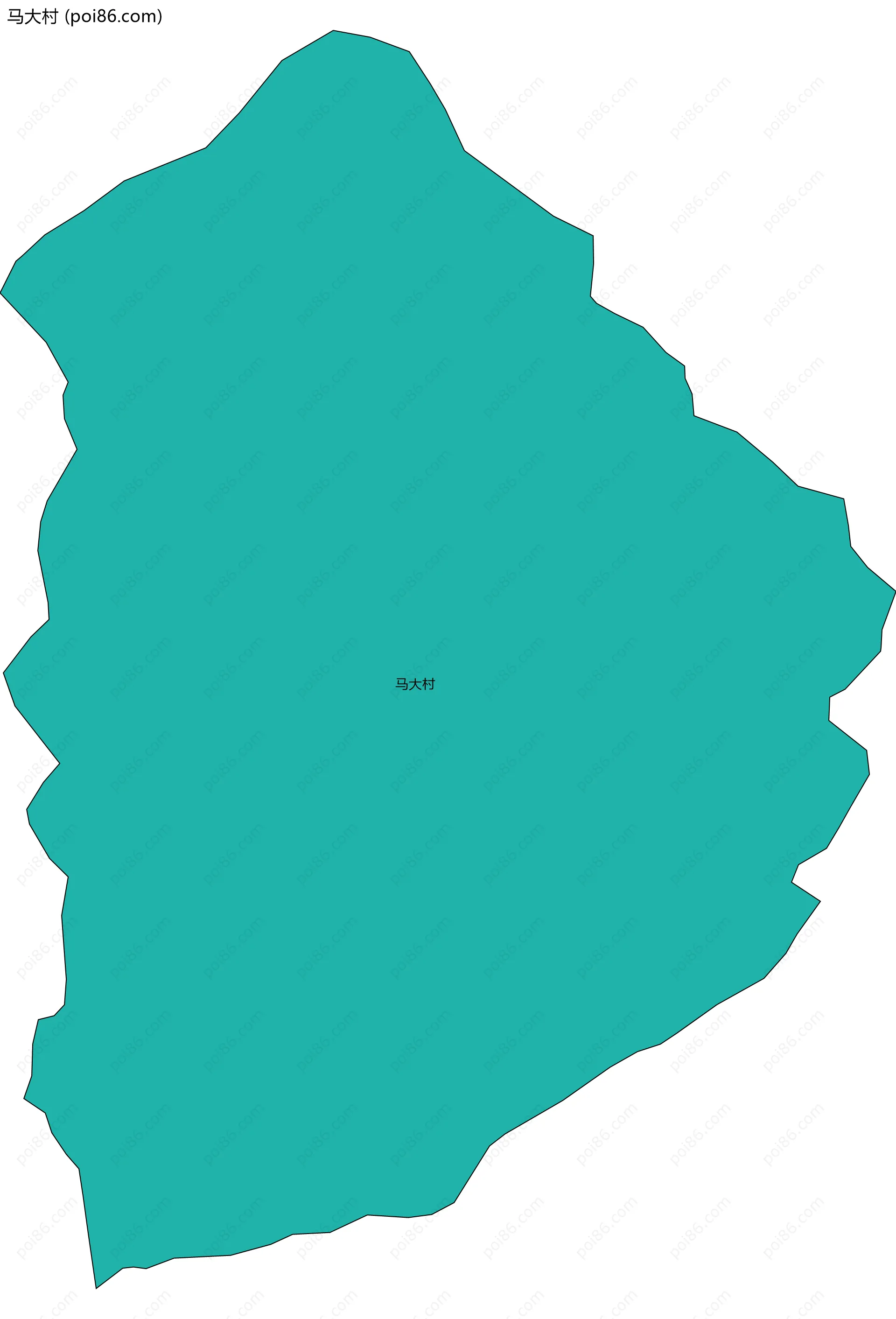 马大村边界地图