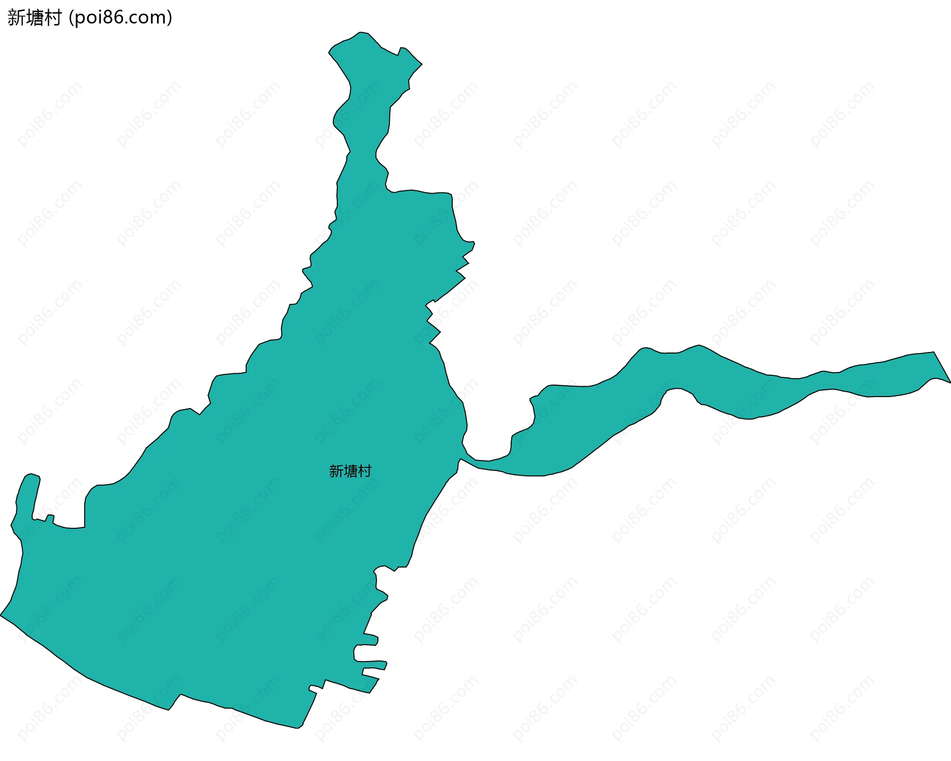 新塘村边界地图