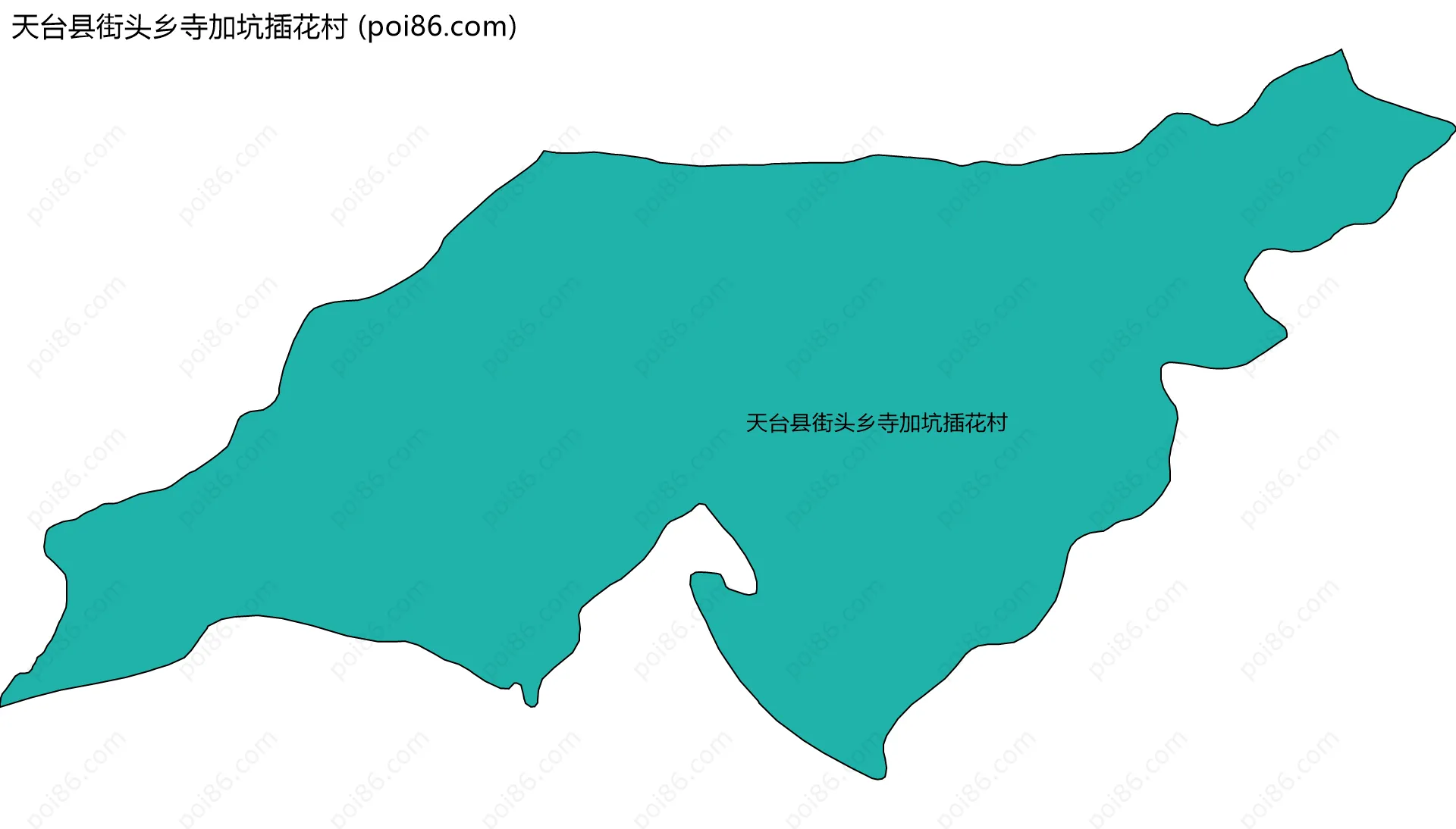 天台县街头乡寺加坑插花村边界地图