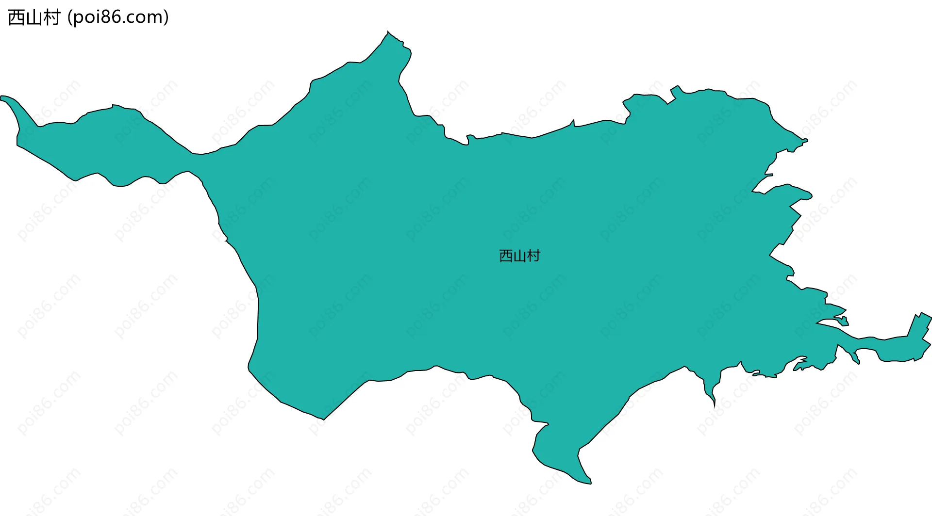 西山村边界地图