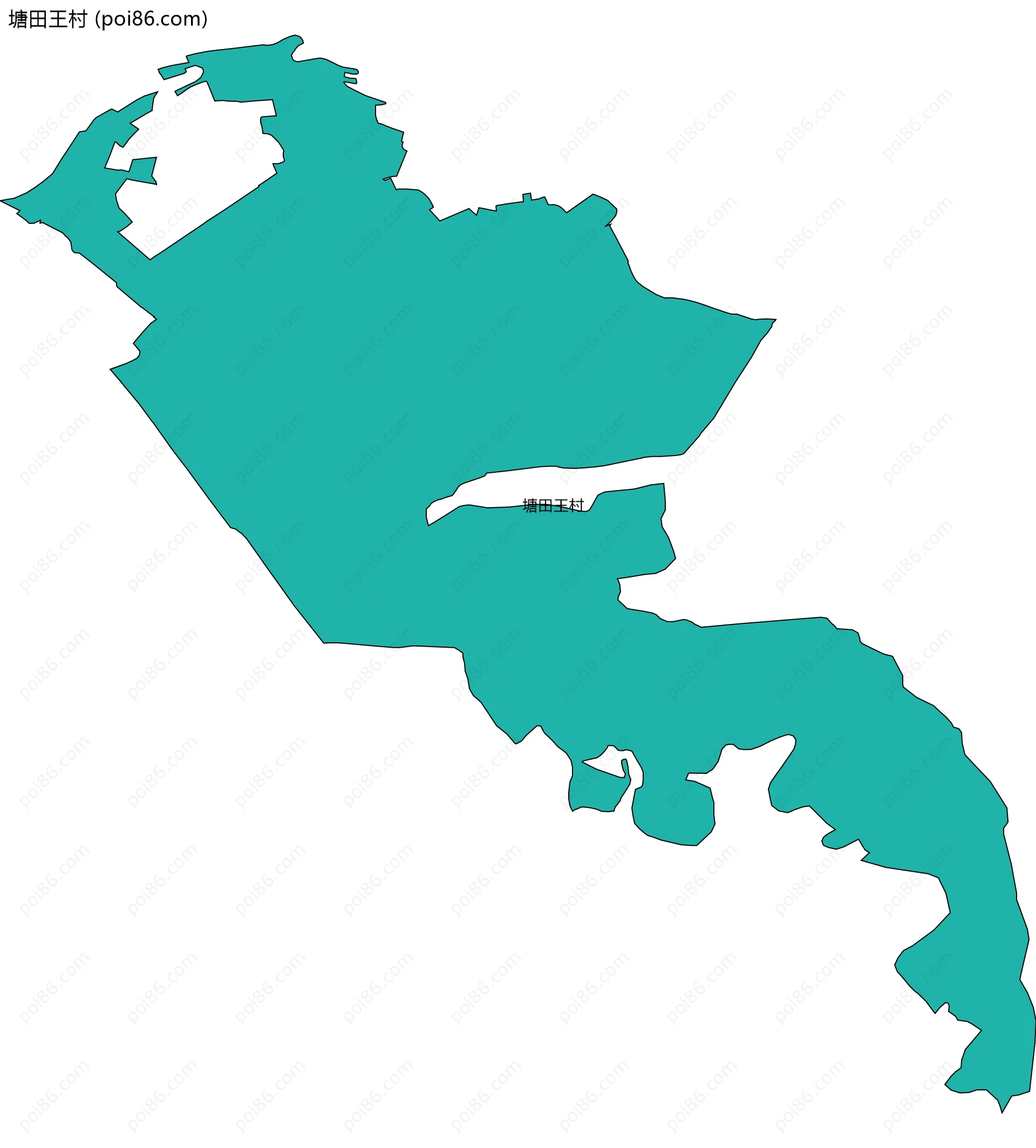 塘田王村边界地图