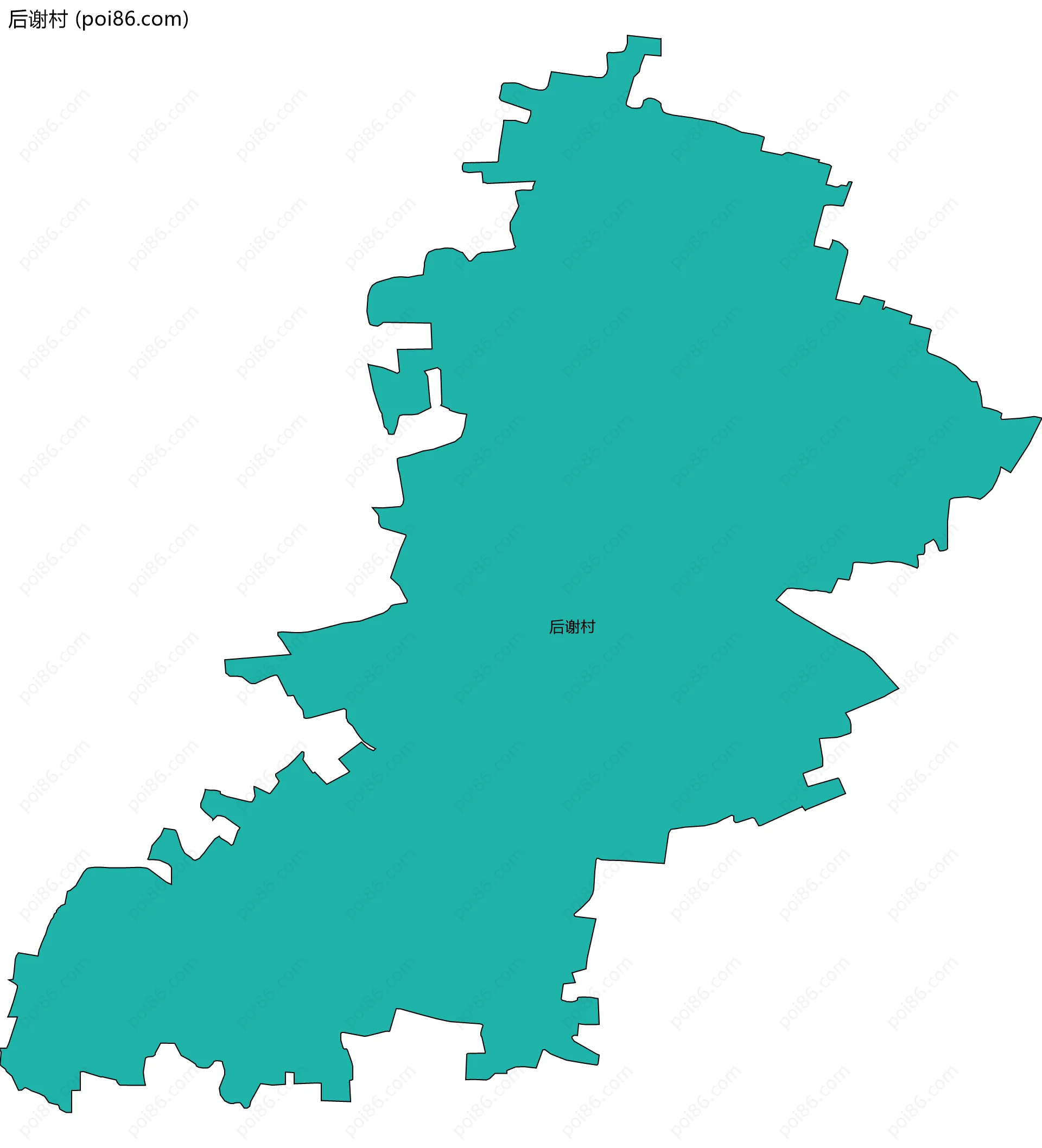 后谢村边界地图