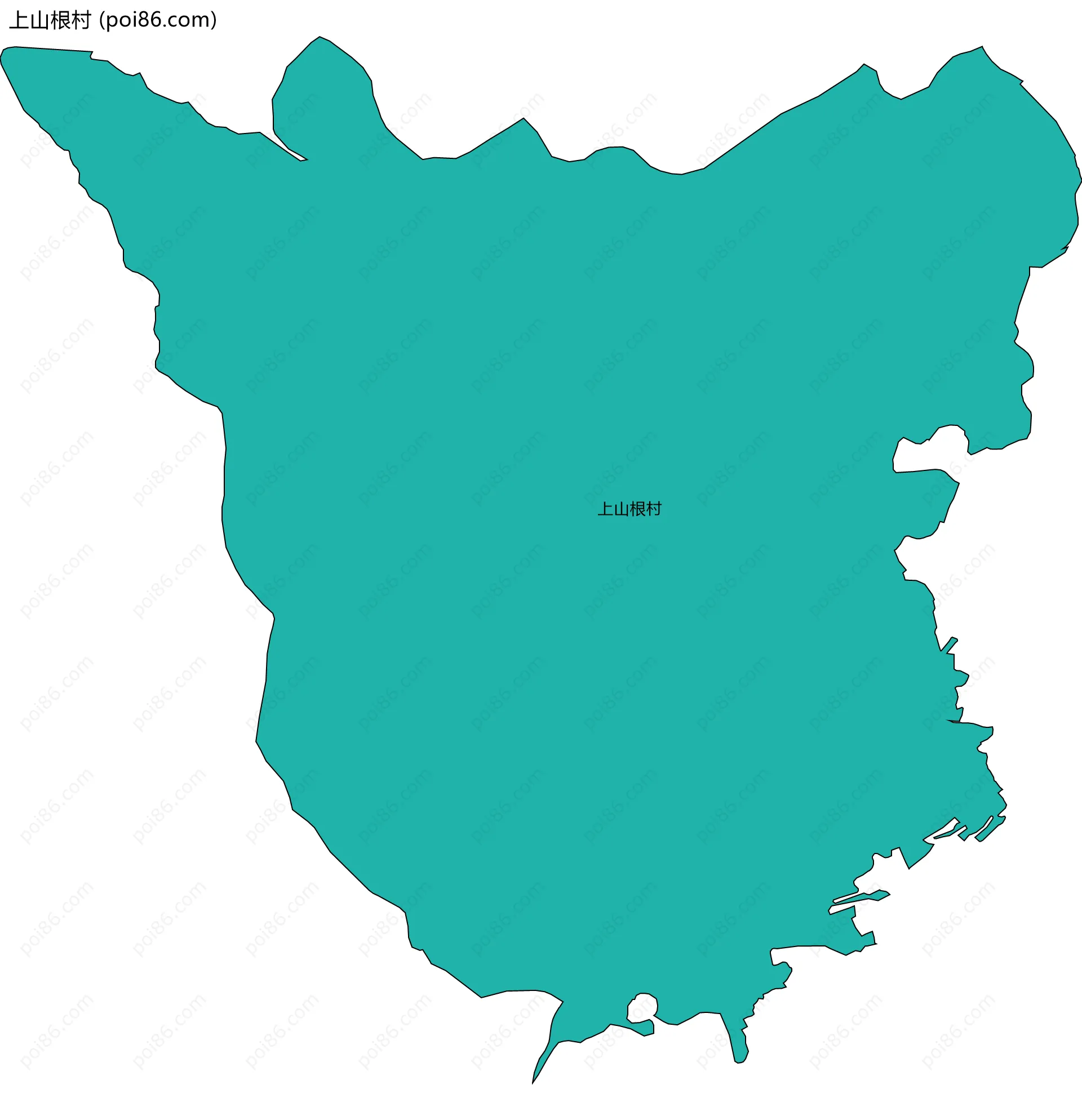 上山根村边界地图