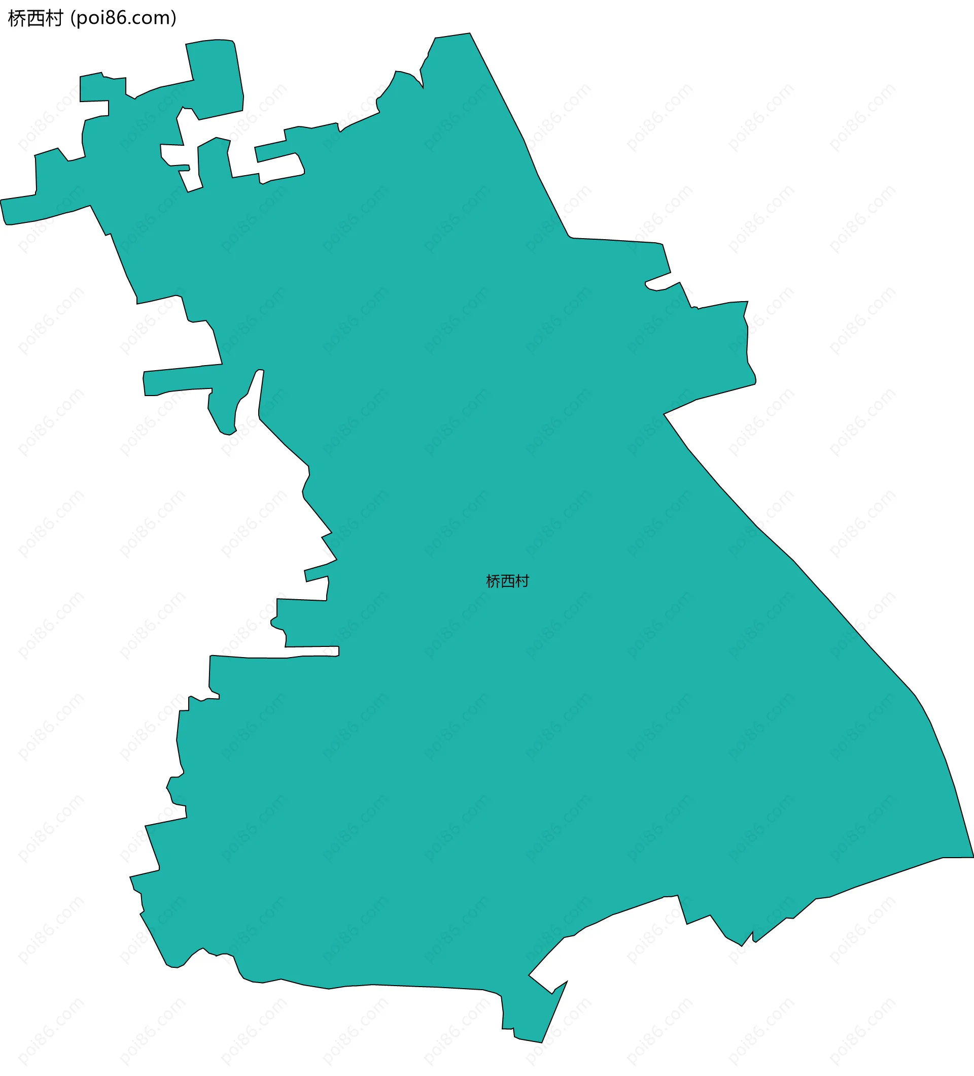 桥西村边界地图