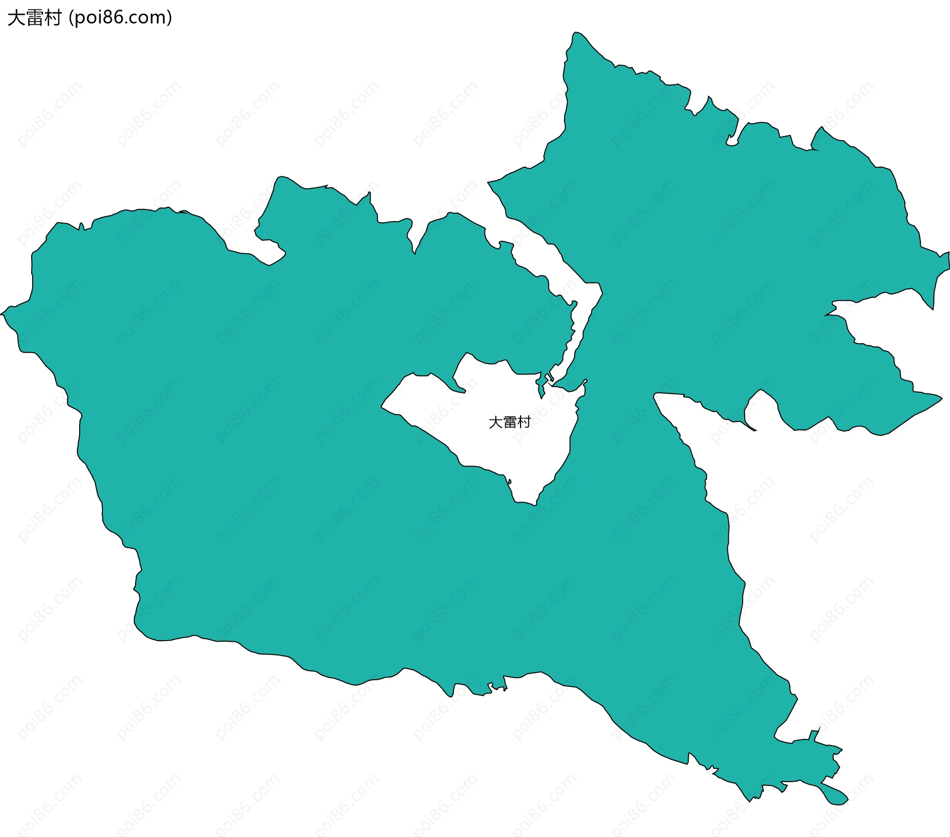 大雷村边界地图
