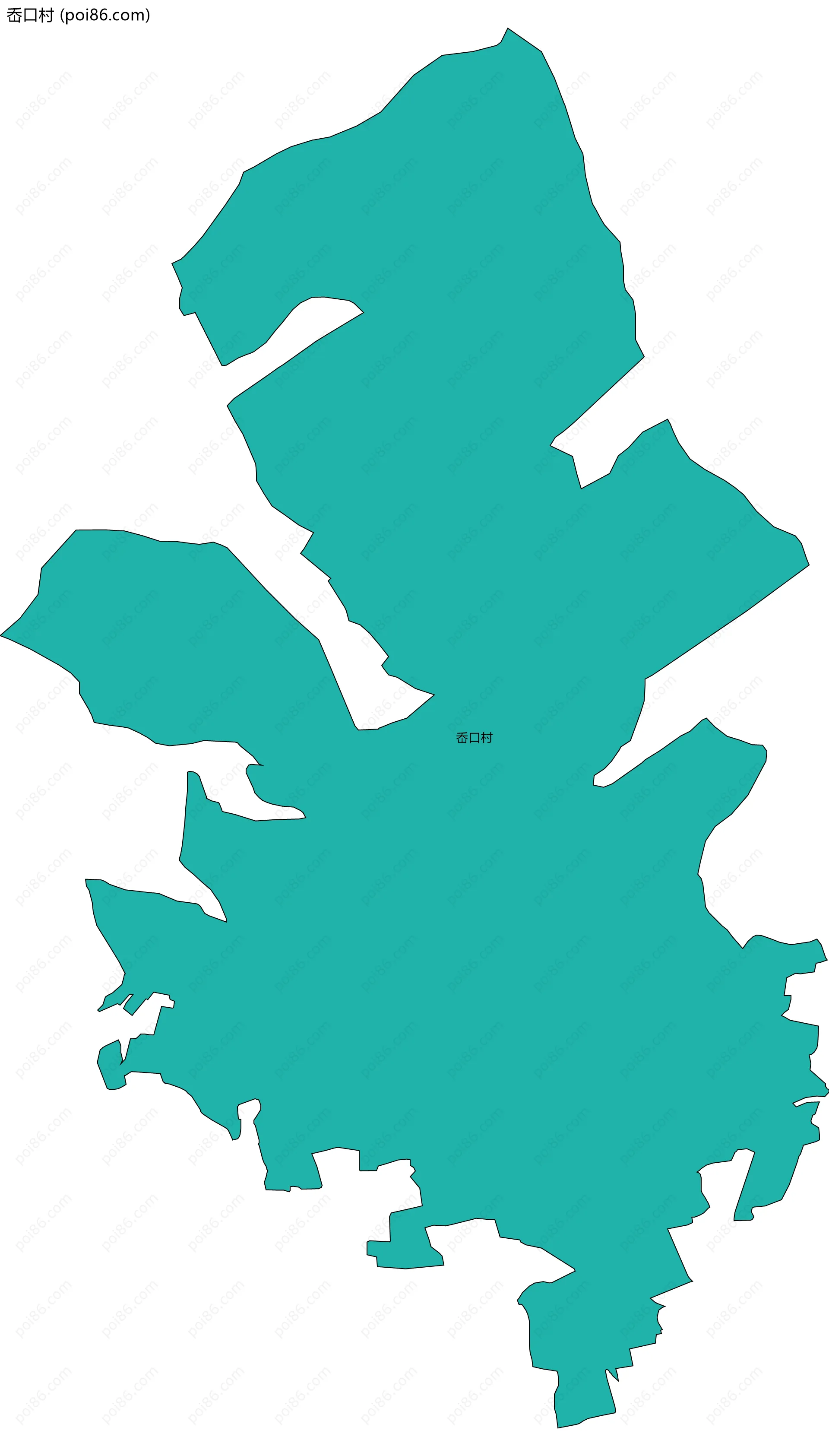 岙口村边界地图