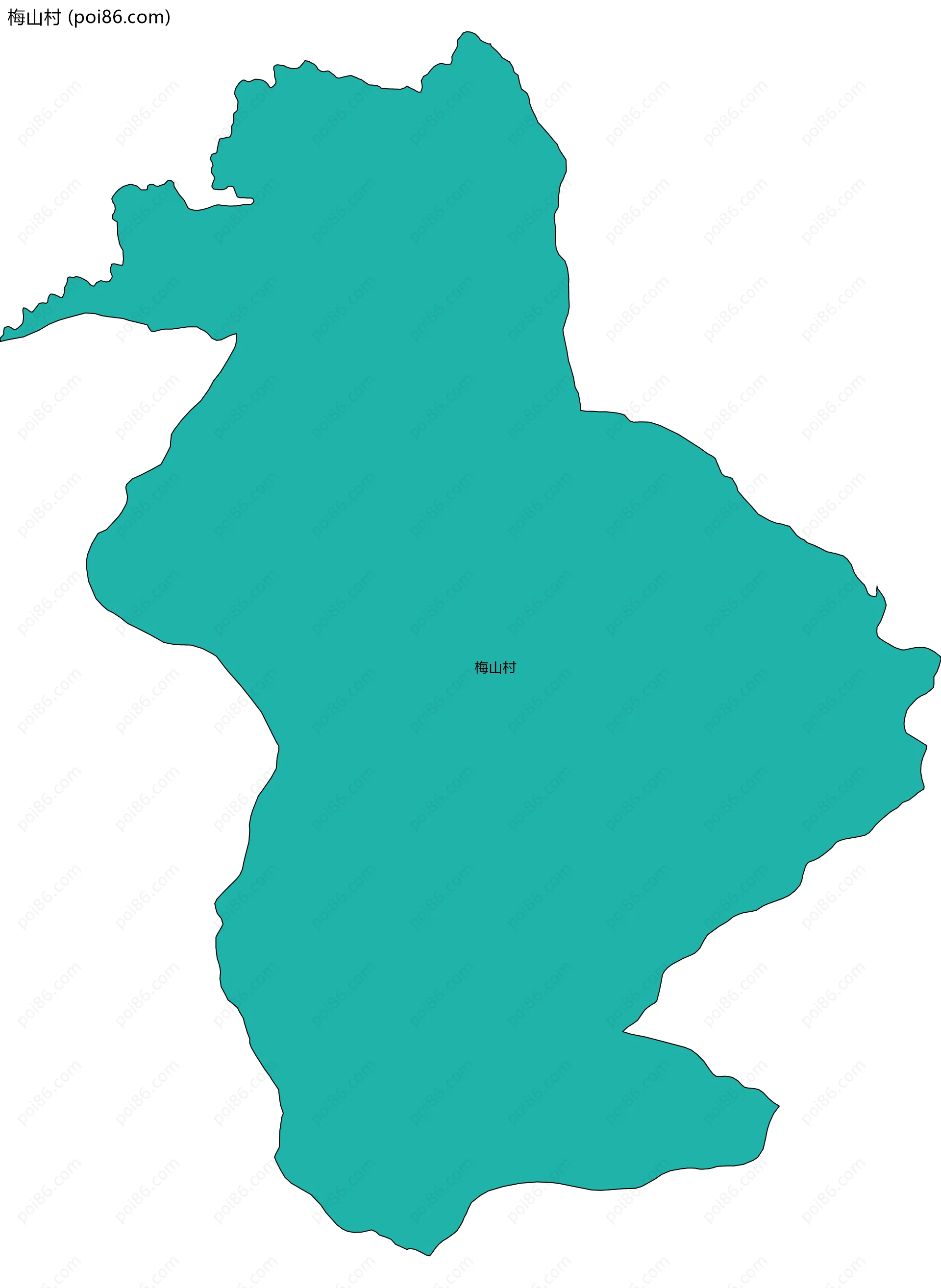 梅山村边界地图