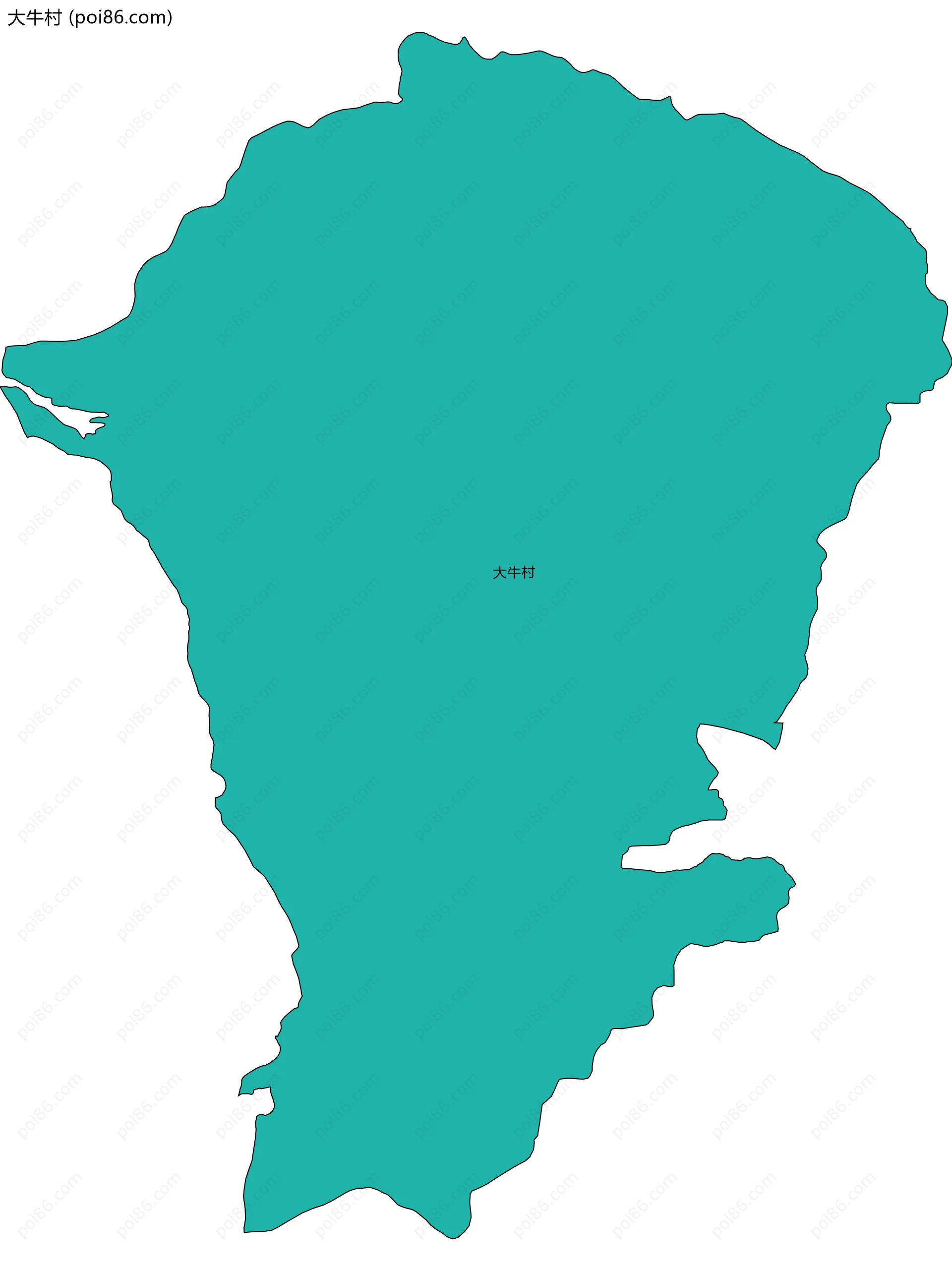 大牛村边界地图