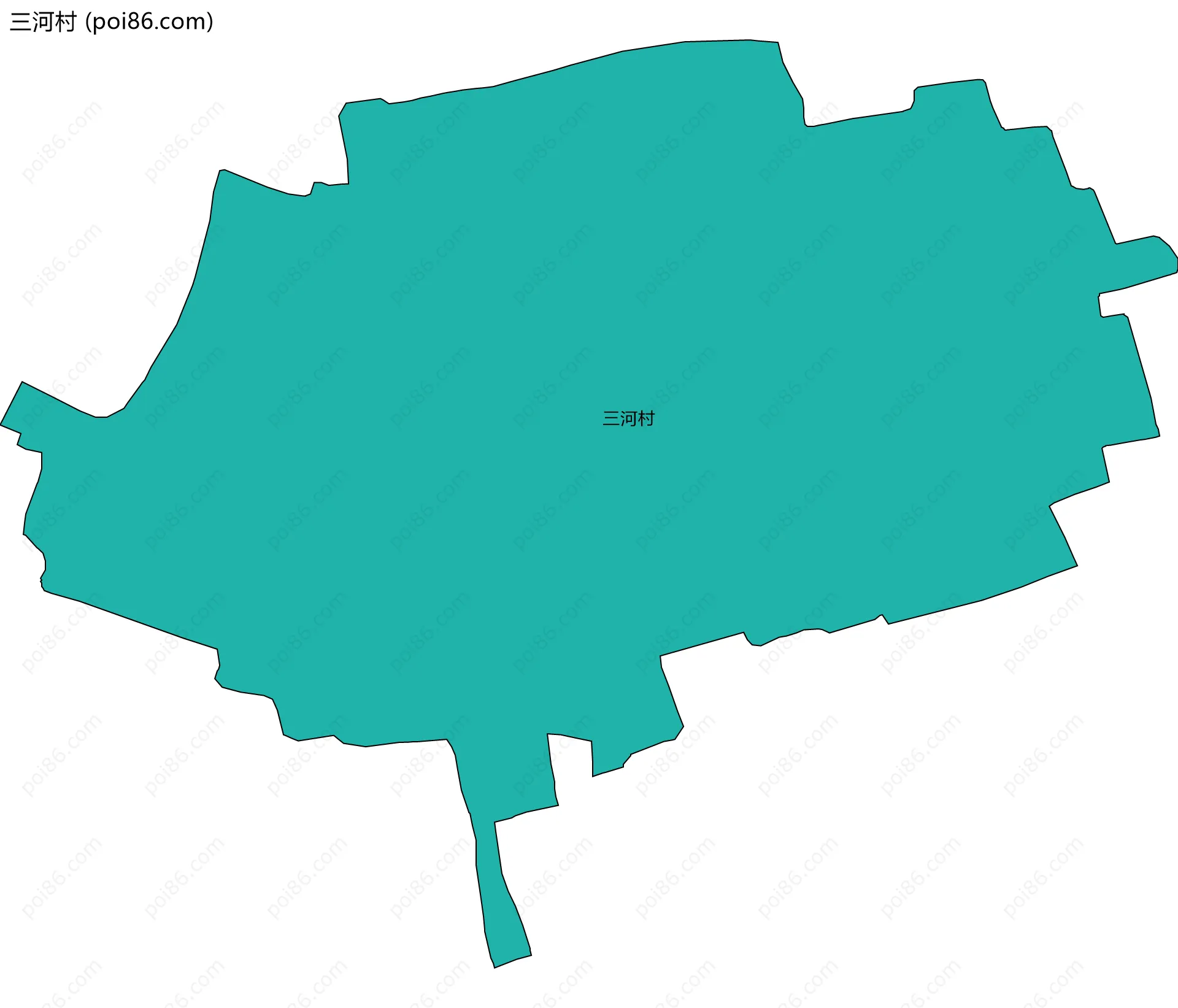 三河村边界地图