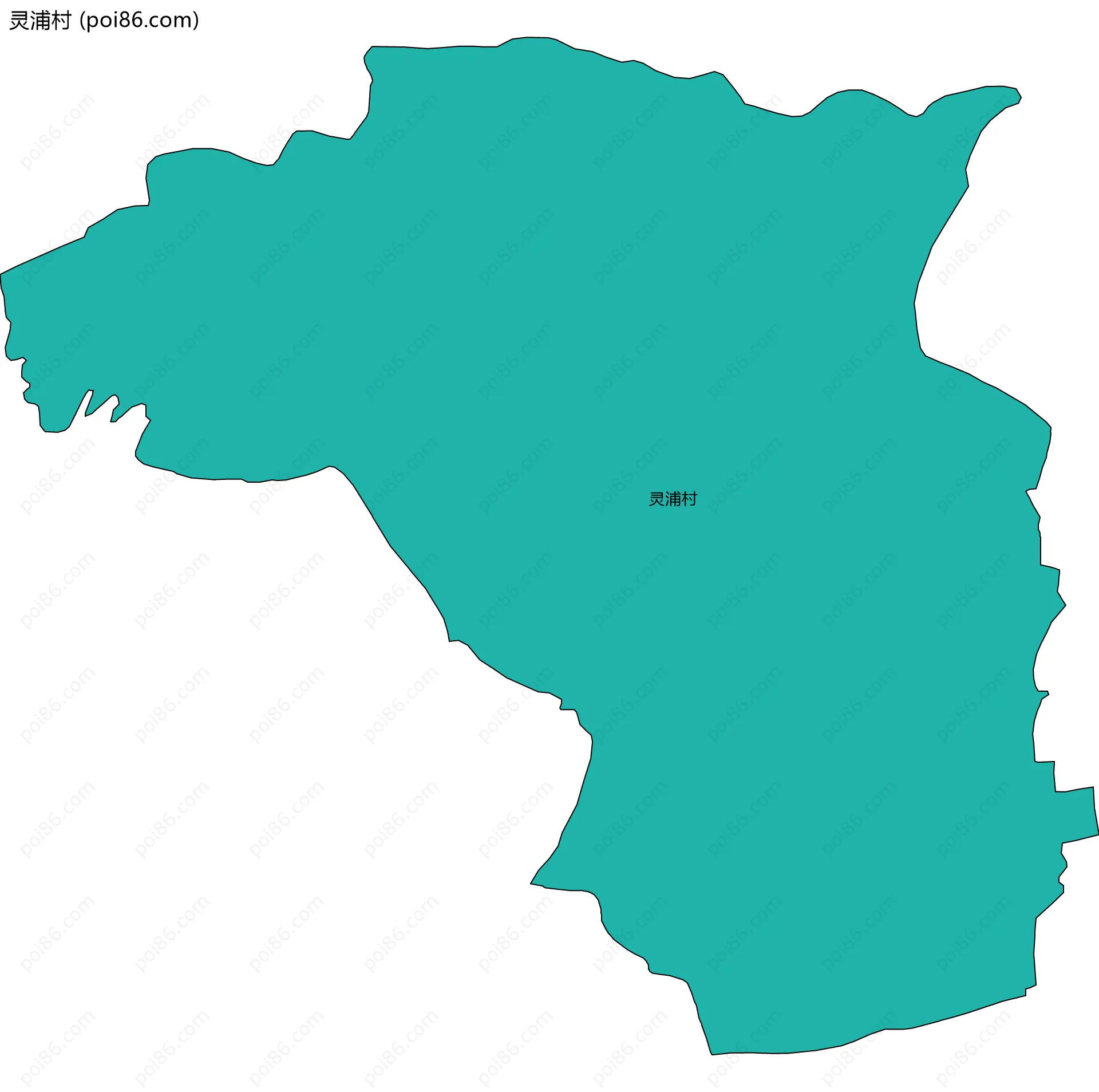 灵浦村边界地图