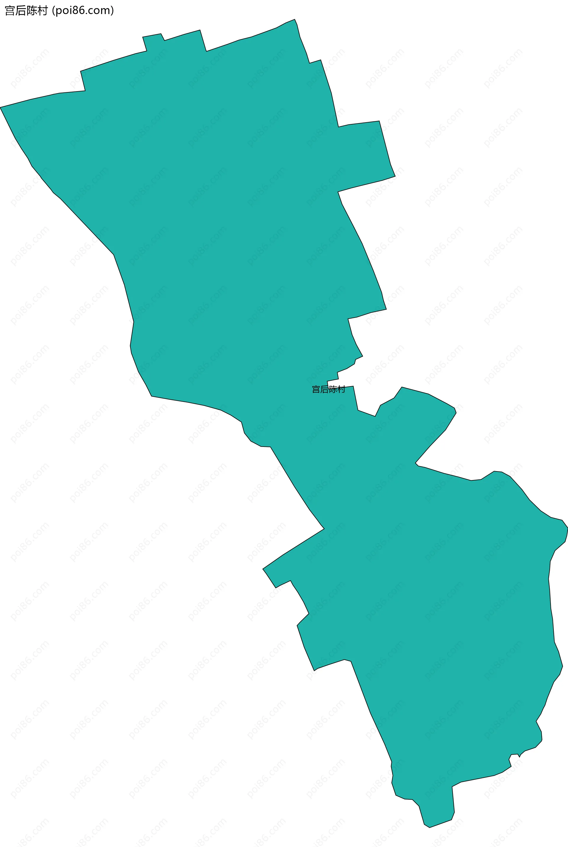 宫后陈村边界地图