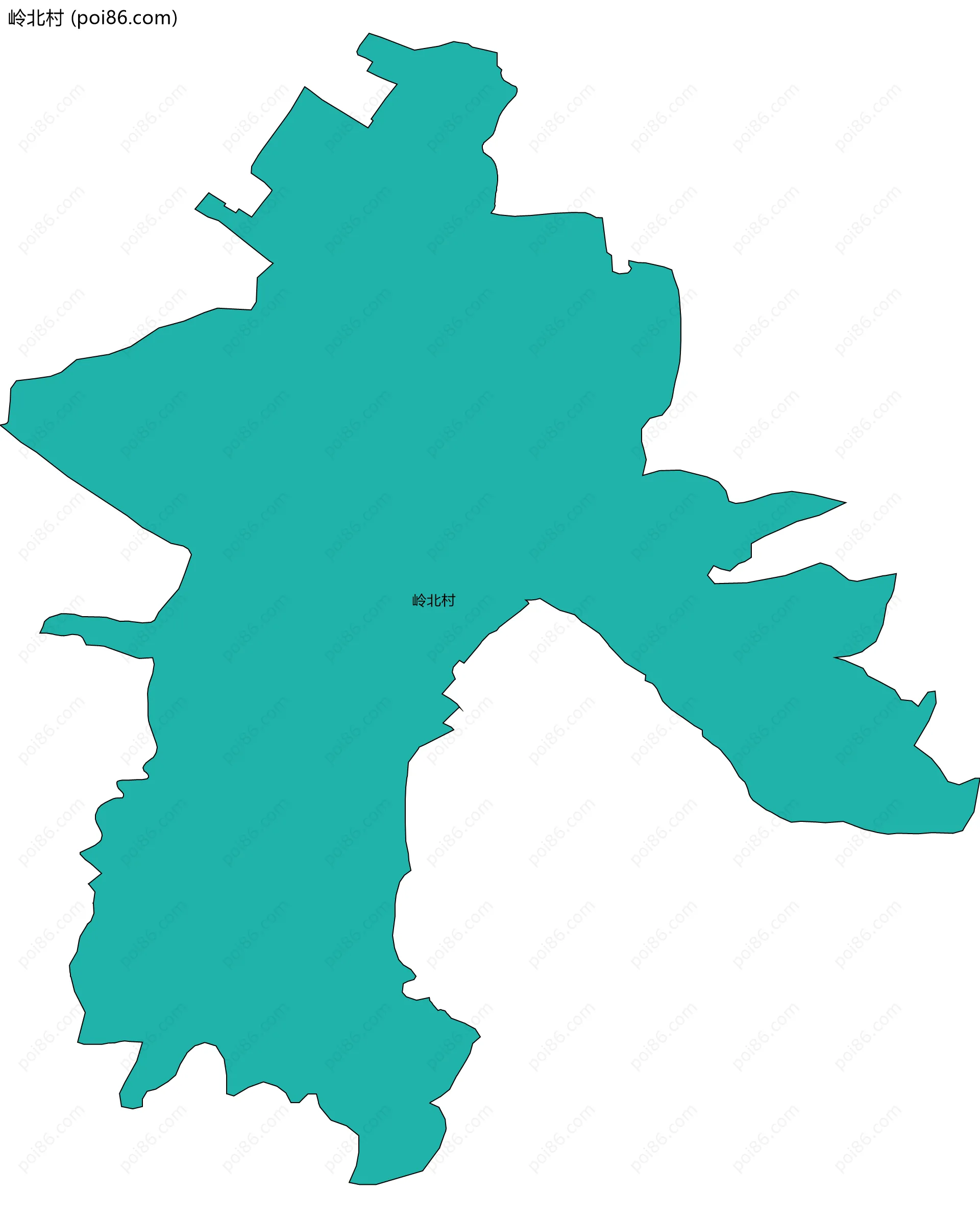 岭北村边界地图