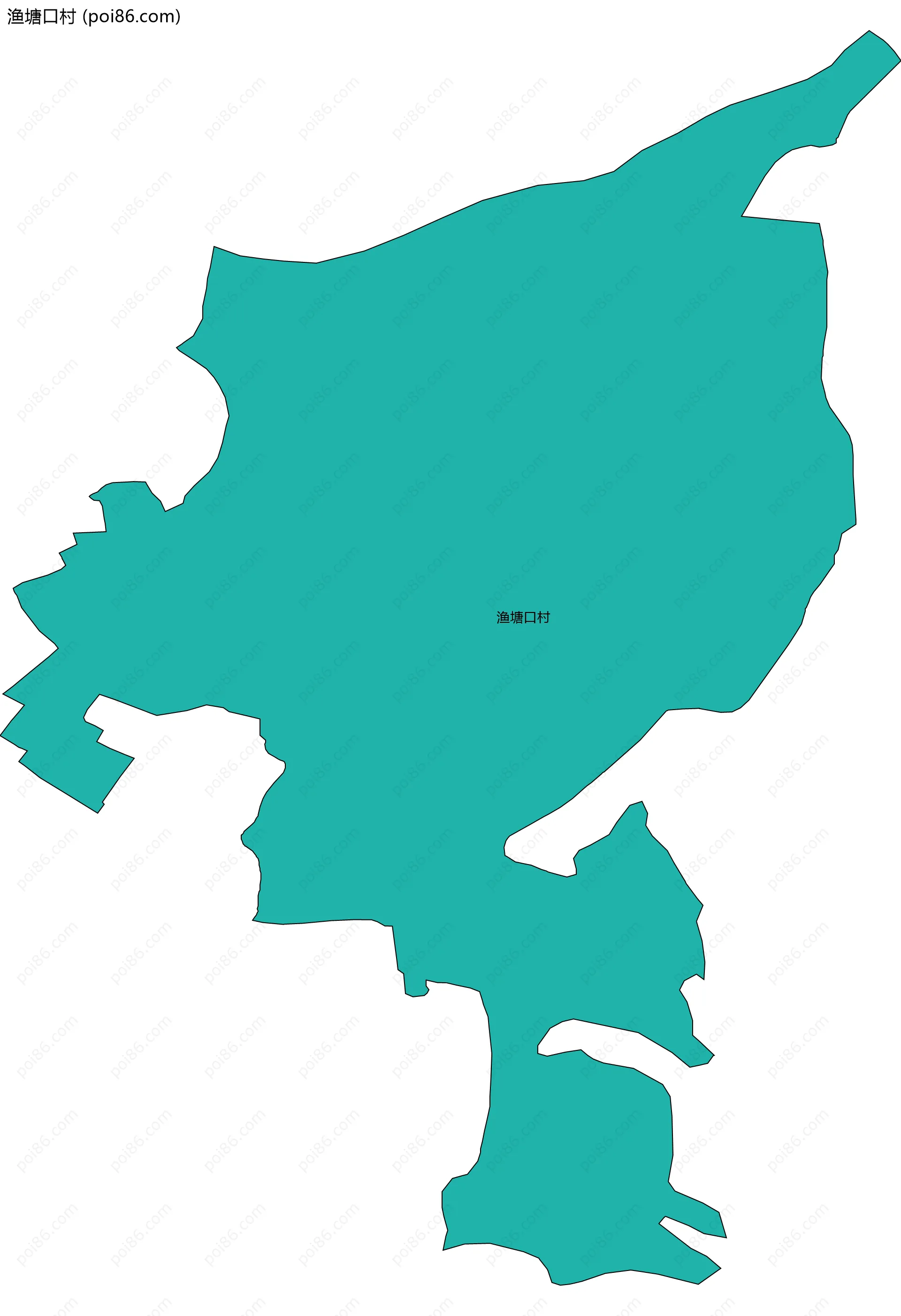 渔塘口村边界地图