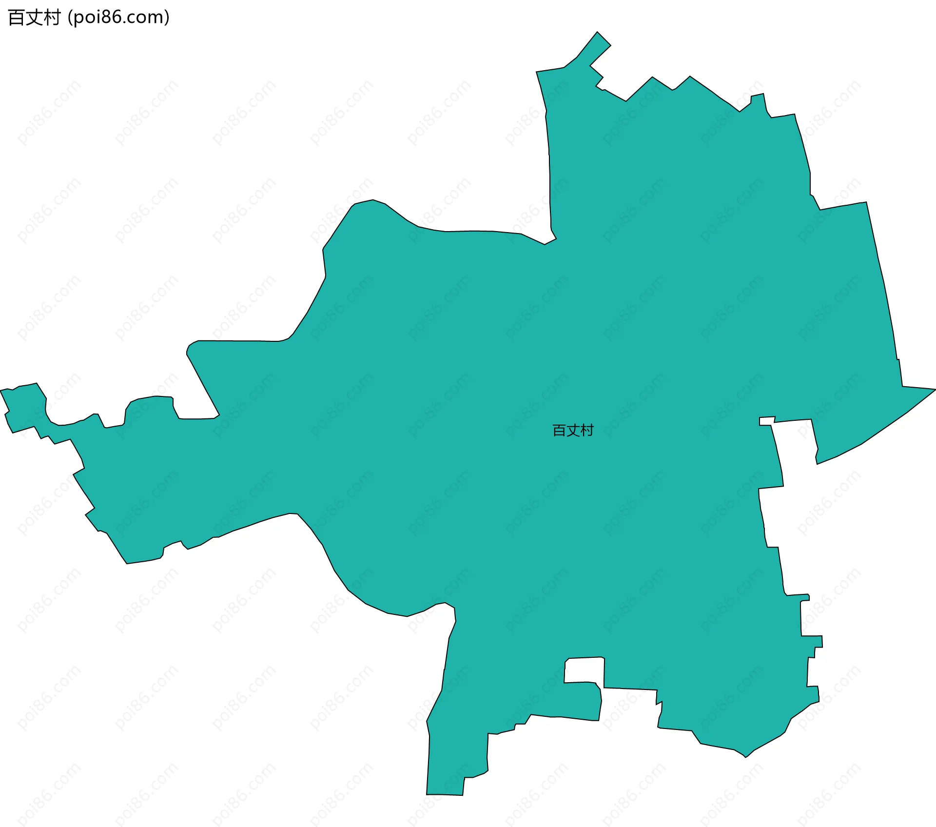 百丈村边界地图