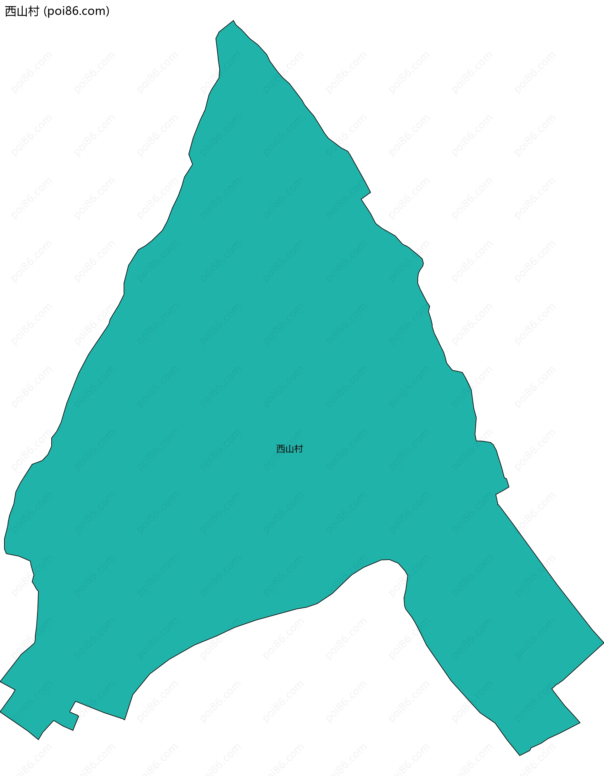 西山村边界地图