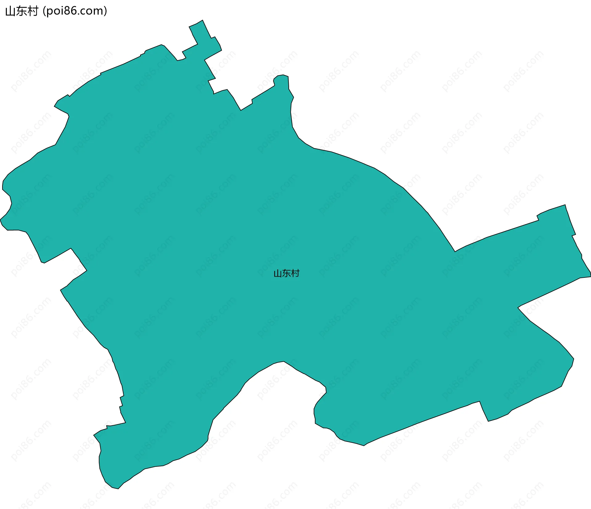 山东村边界地图