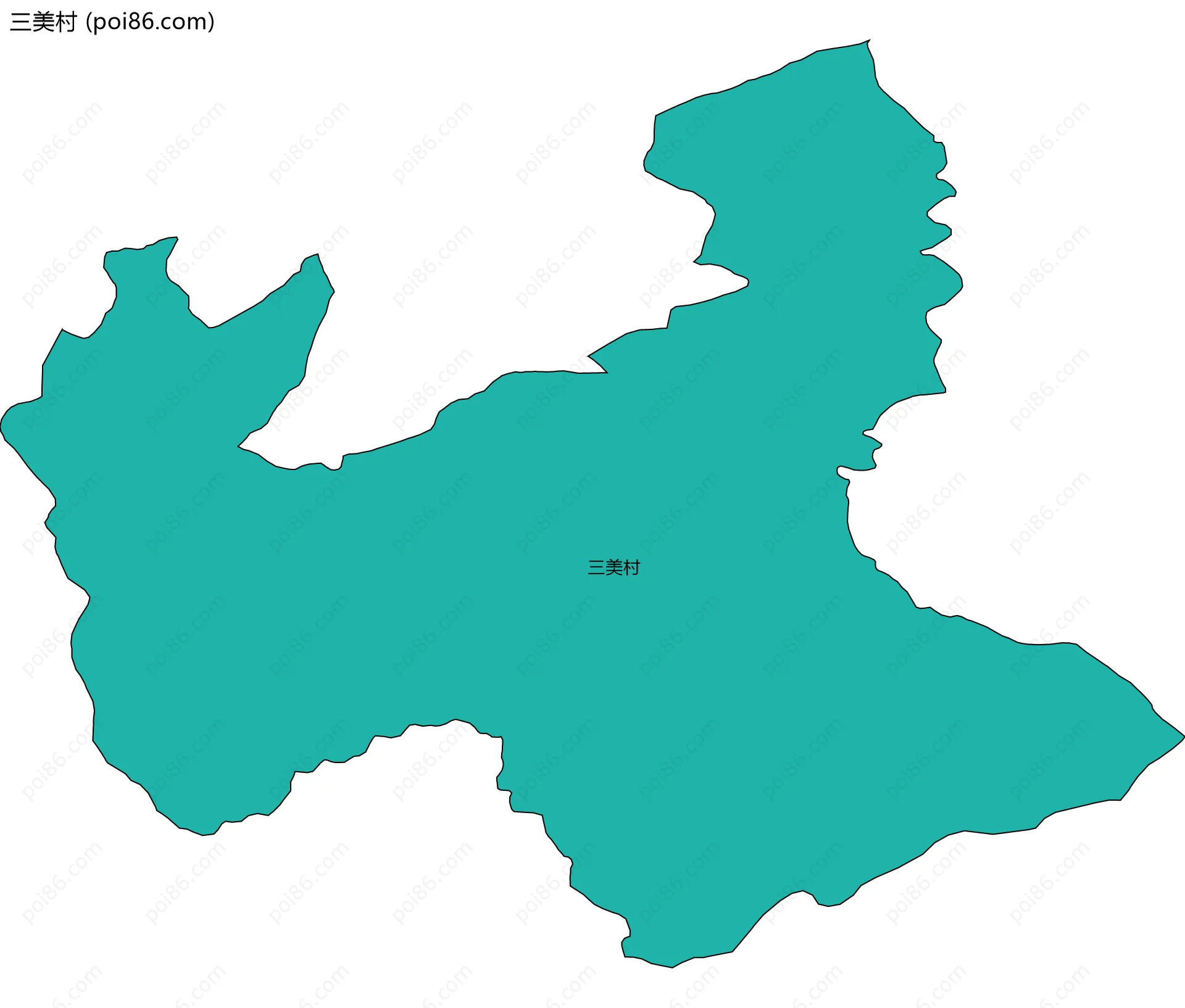 三美村边界地图