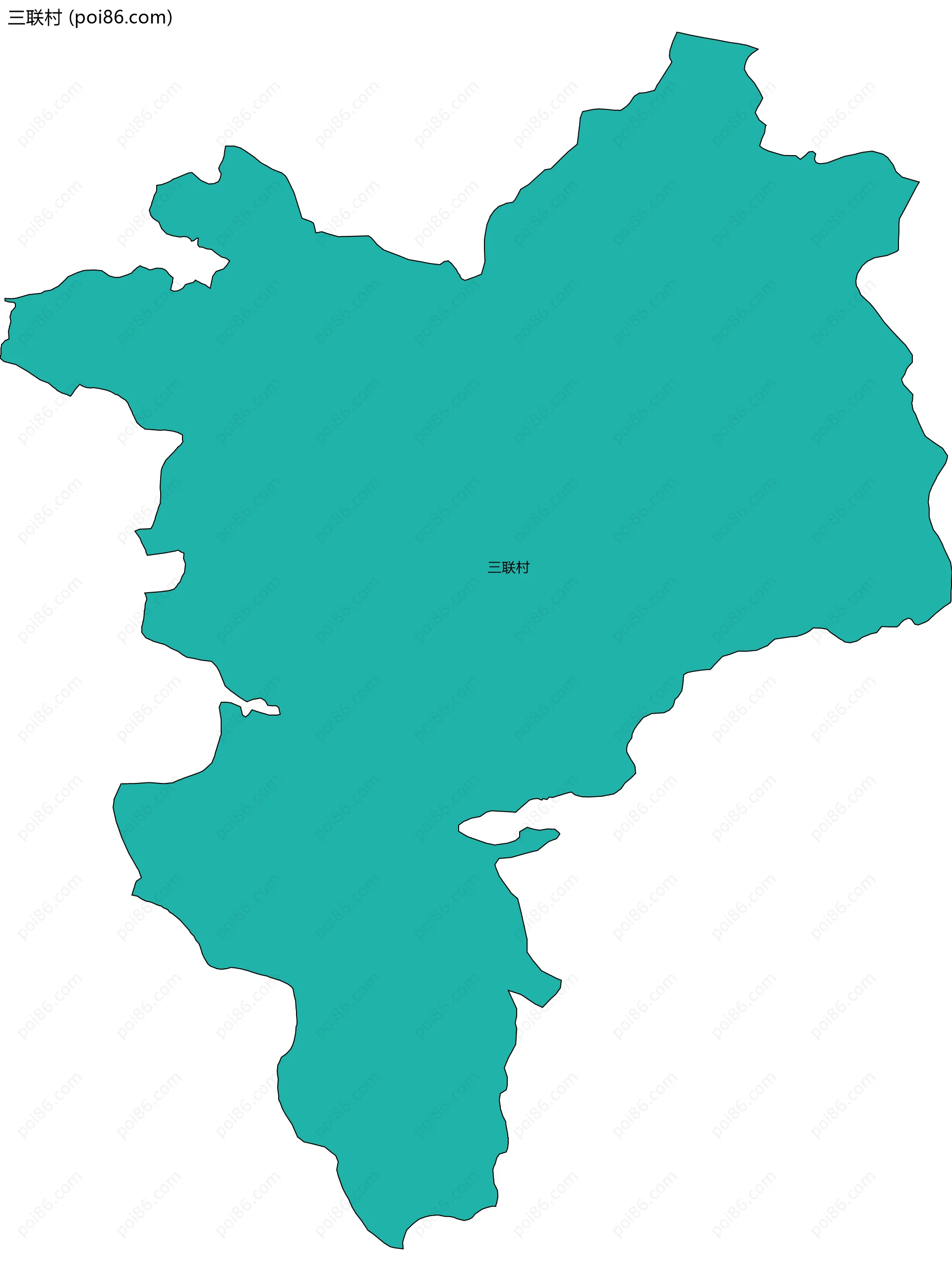 三联村边界地图