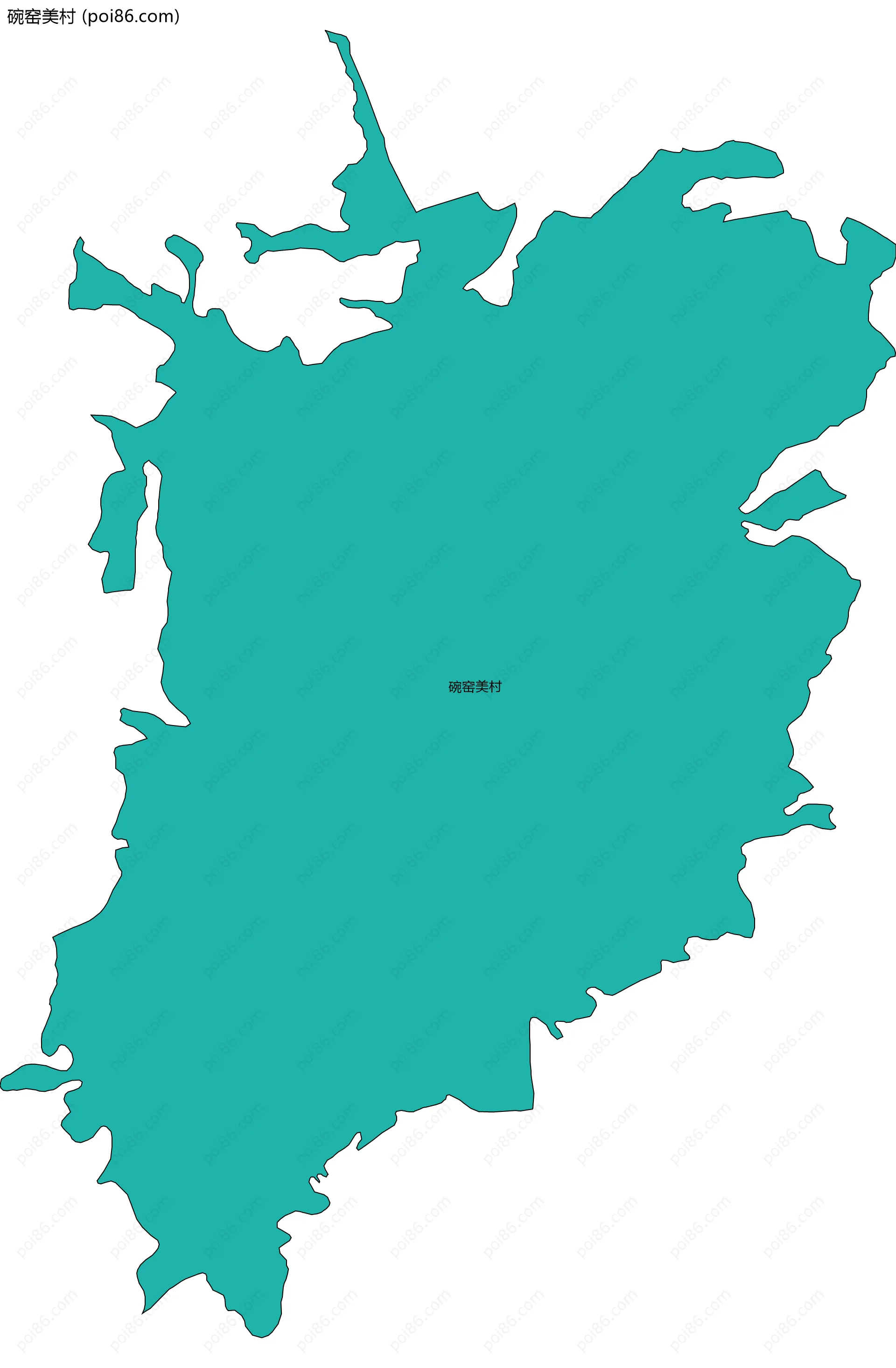 碗窑美村边界地图