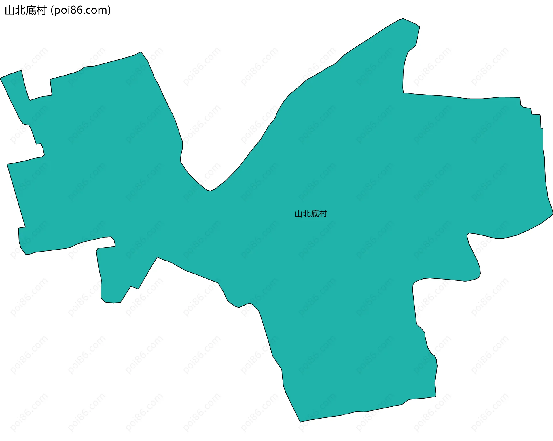 山北底村边界地图