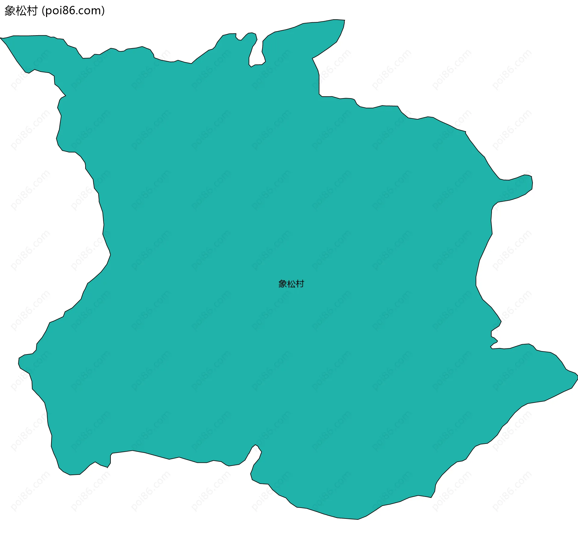 象松村边界地图