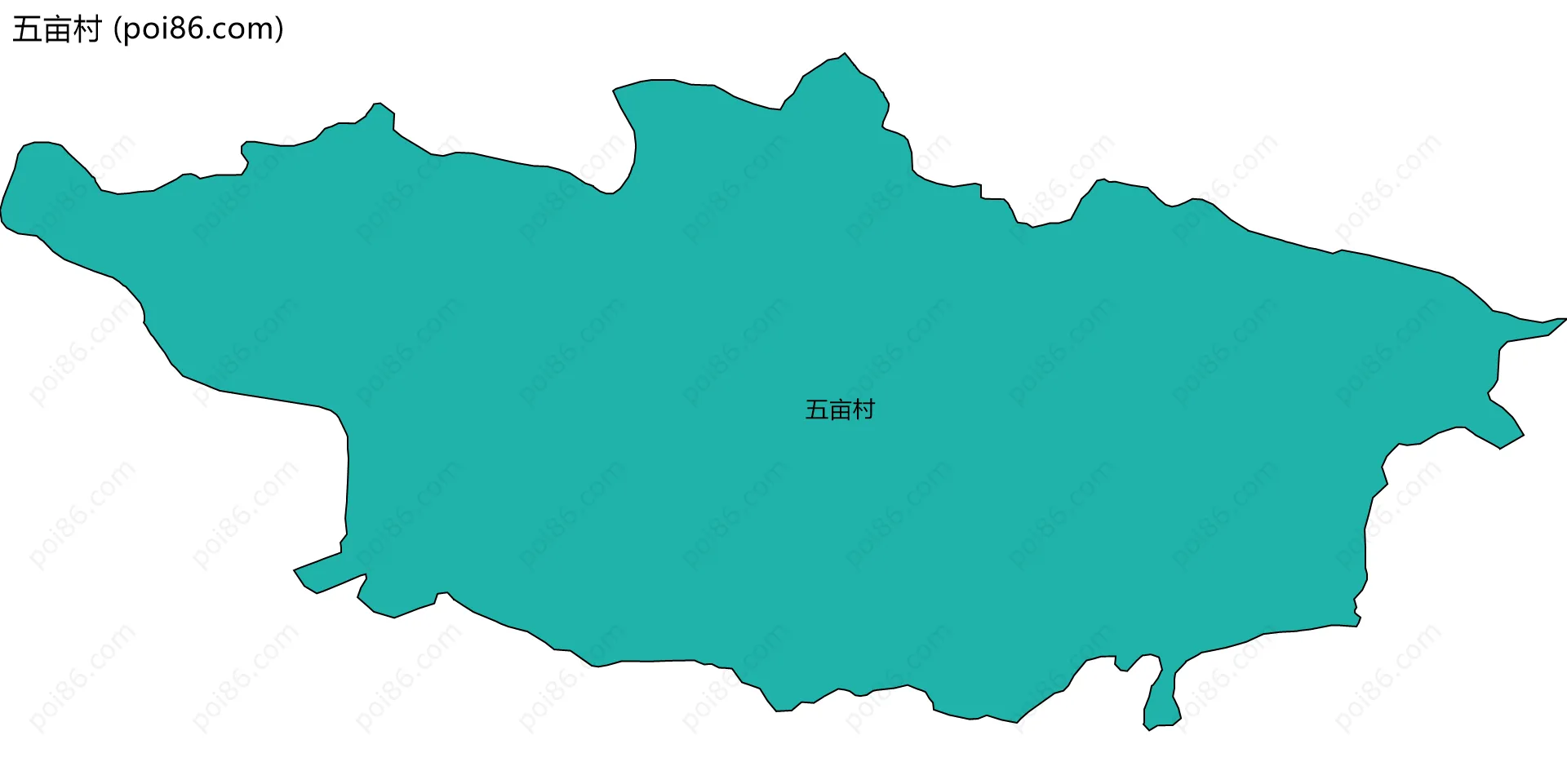 五亩村边界地图