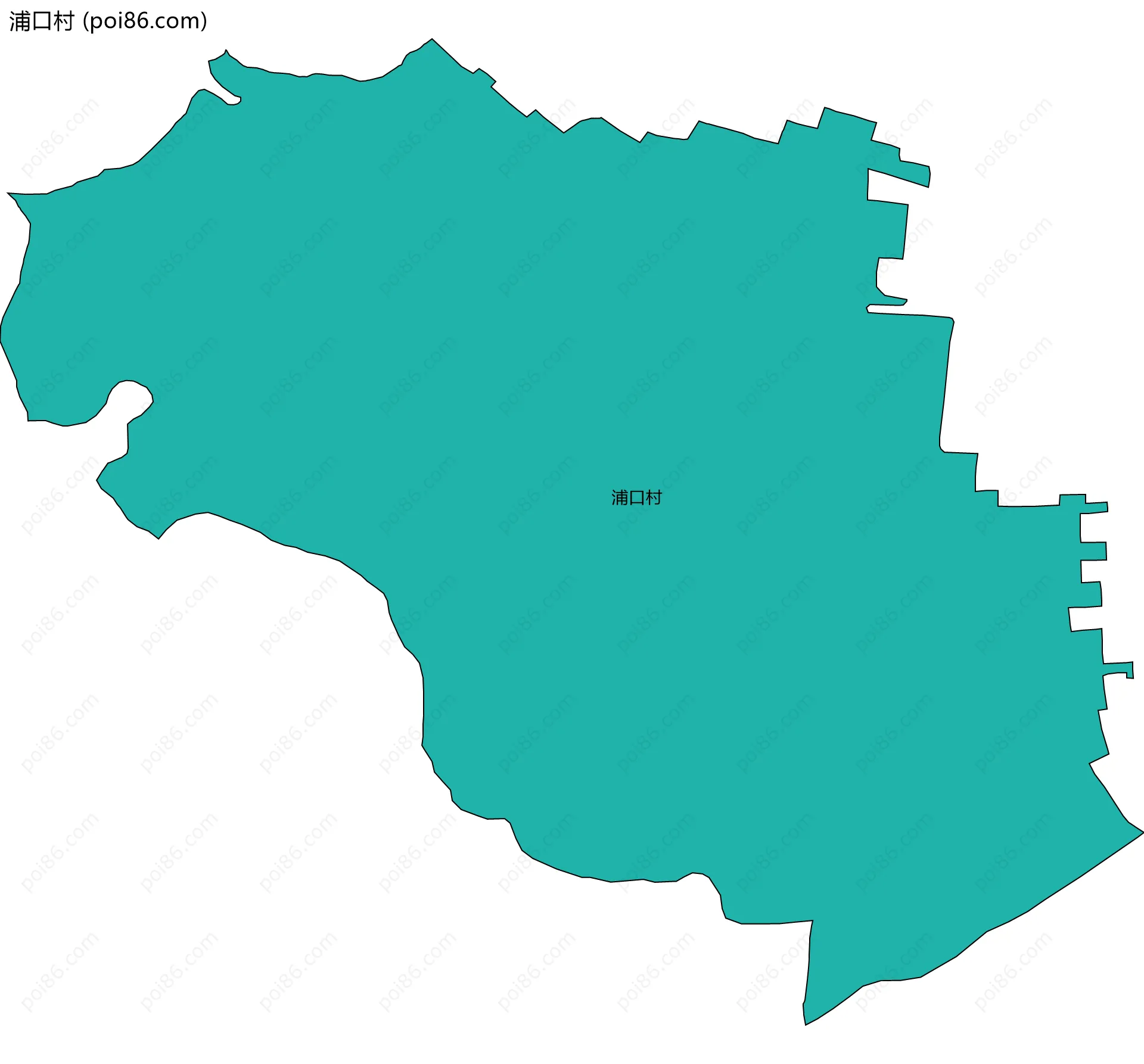 浦口村边界地图