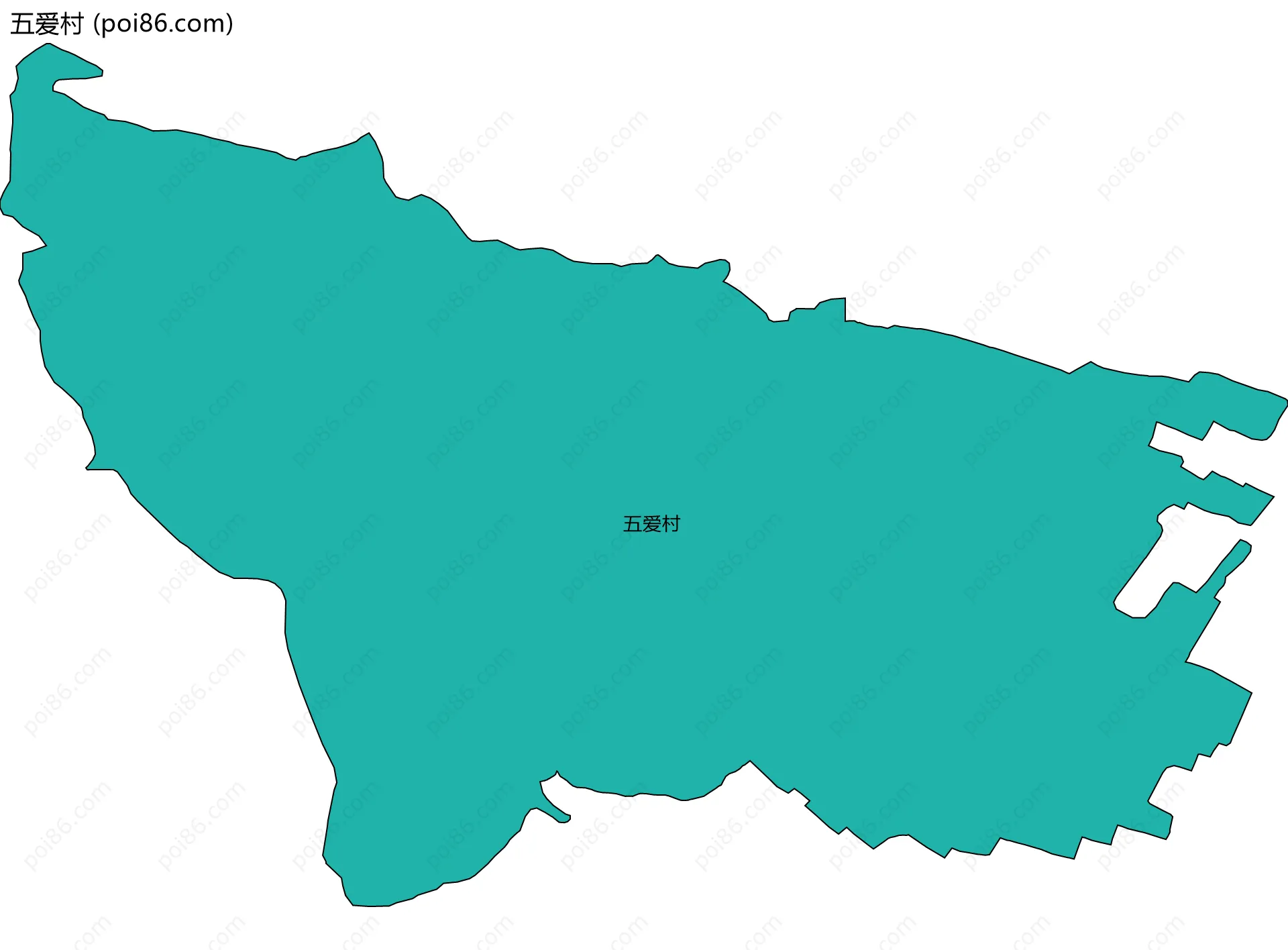 五爱村边界地图