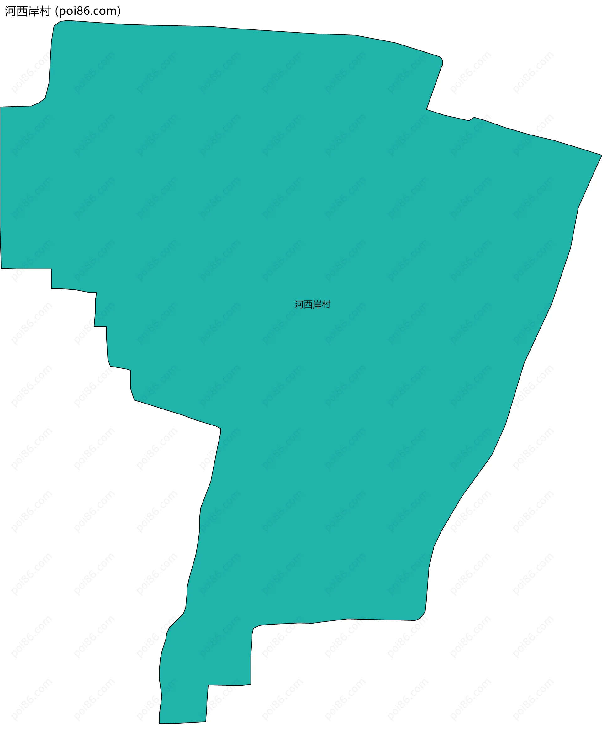 河西岸村边界地图