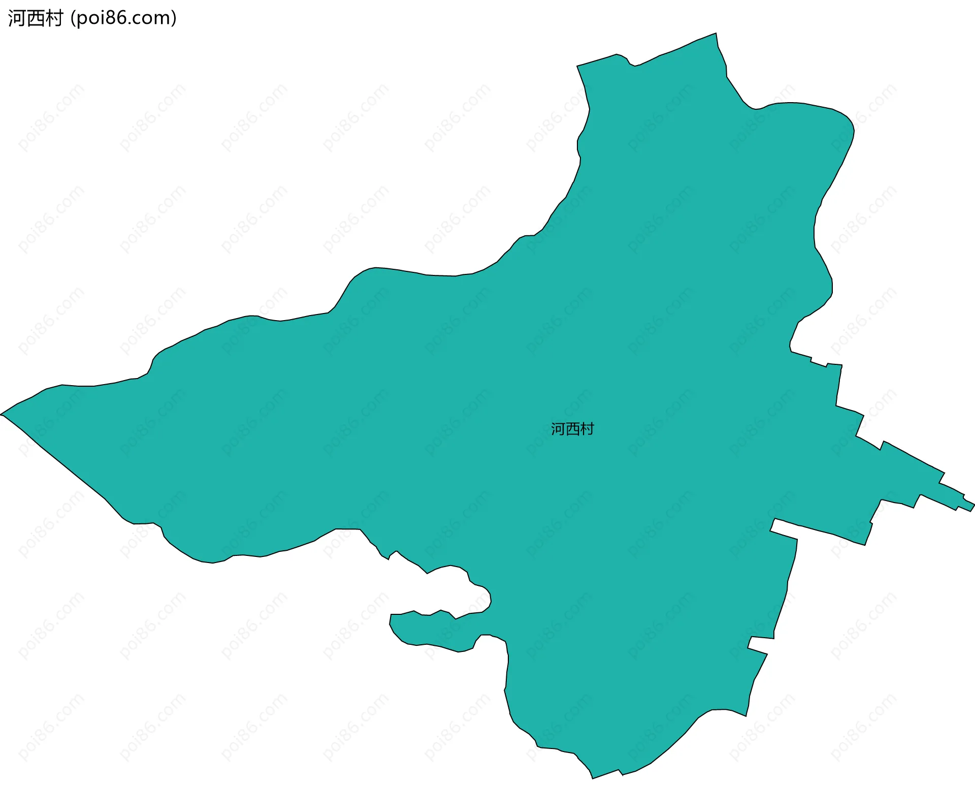 河西村边界地图