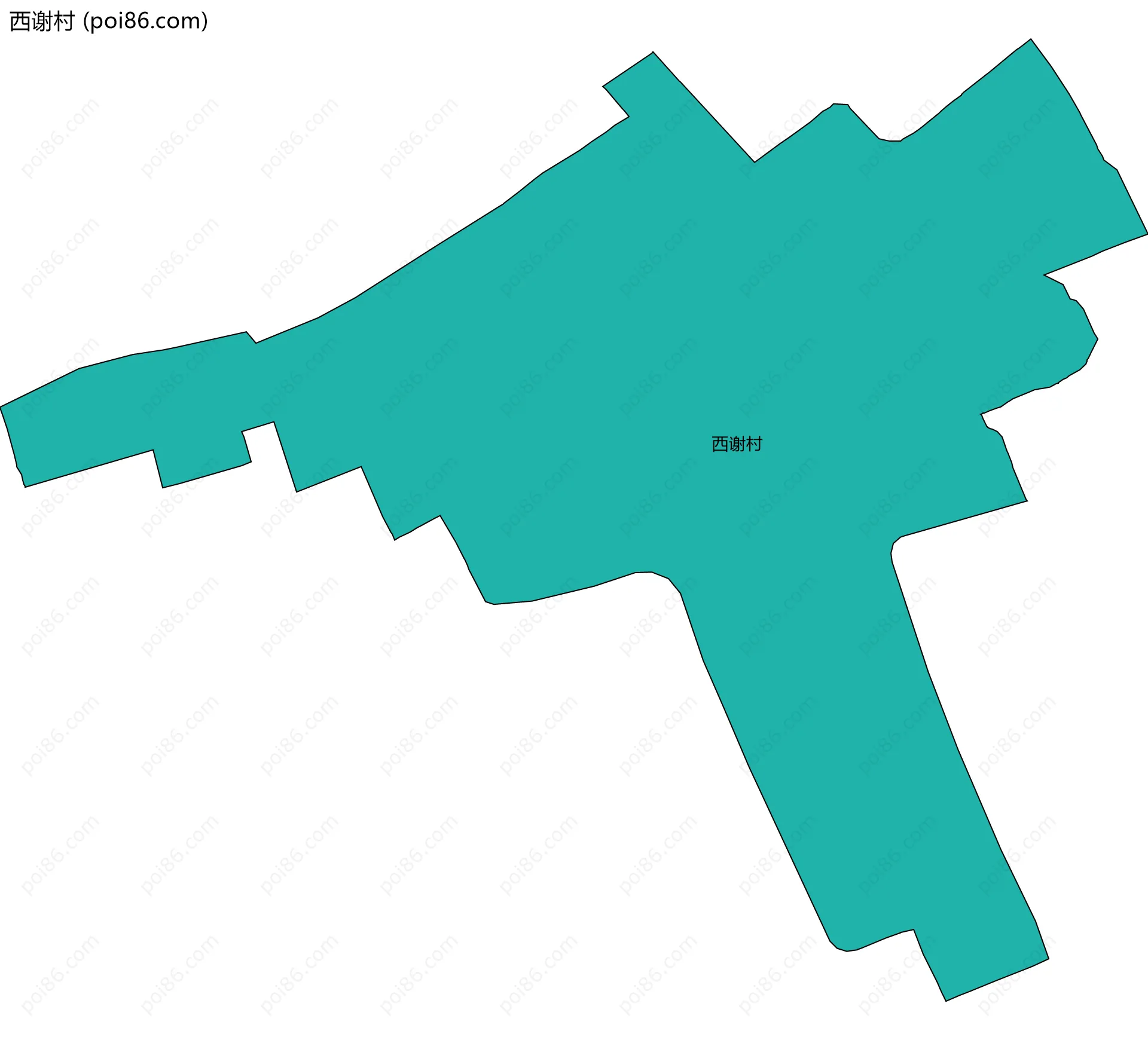 西谢村边界地图