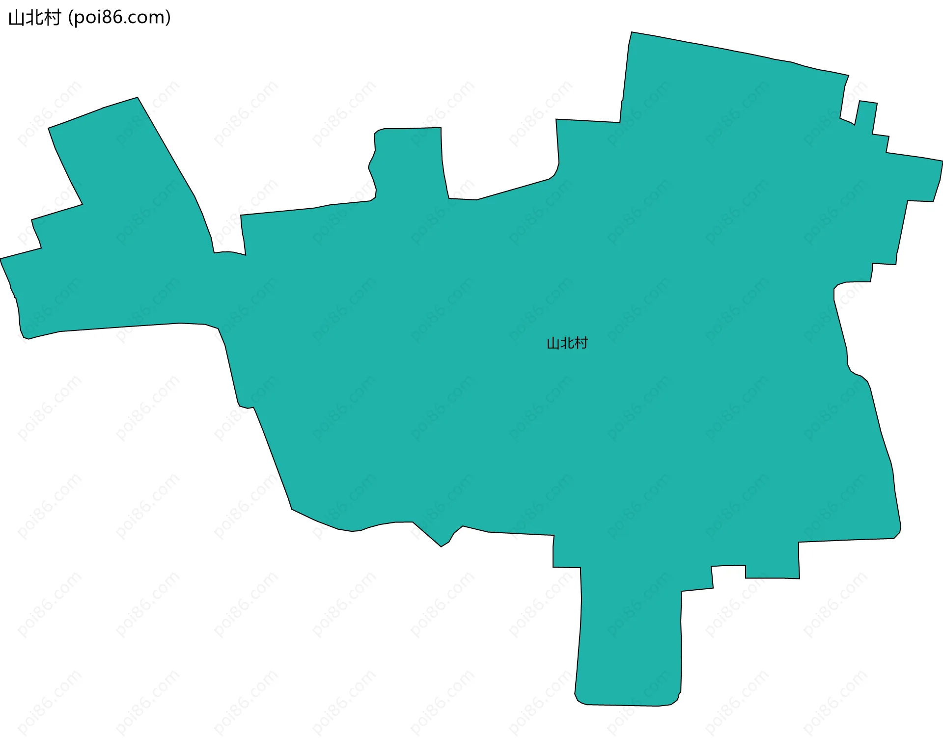 山北村边界地图