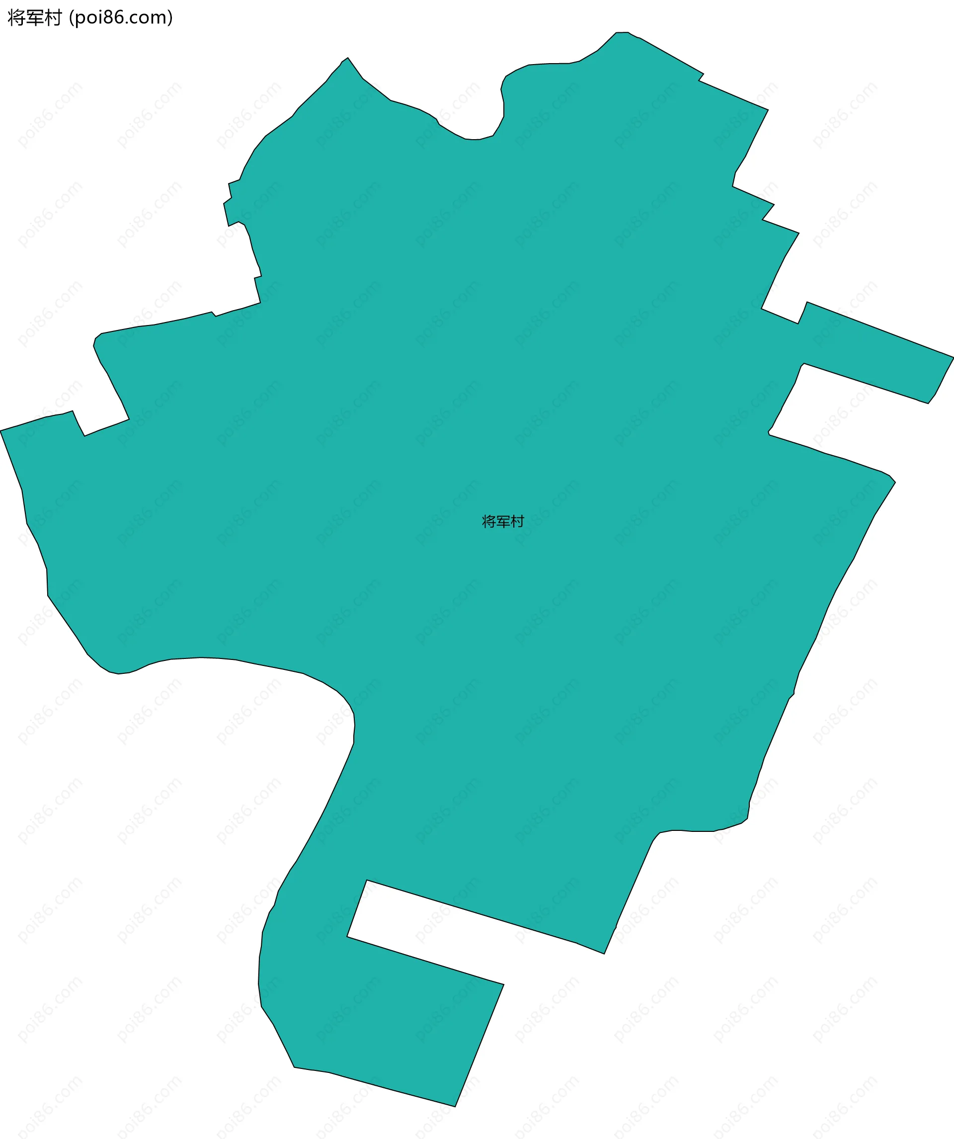 将军村边界地图