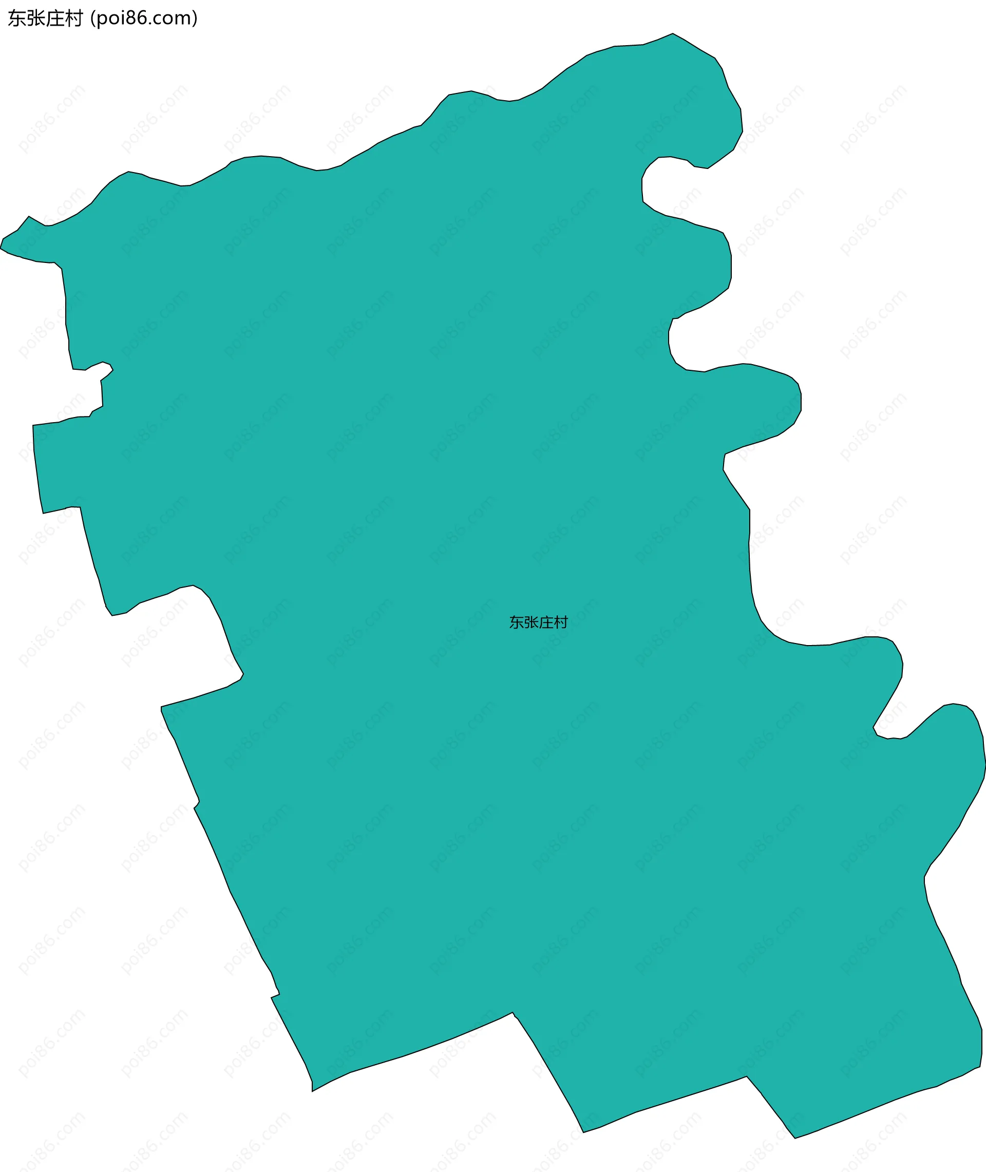 东张庄村边界地图