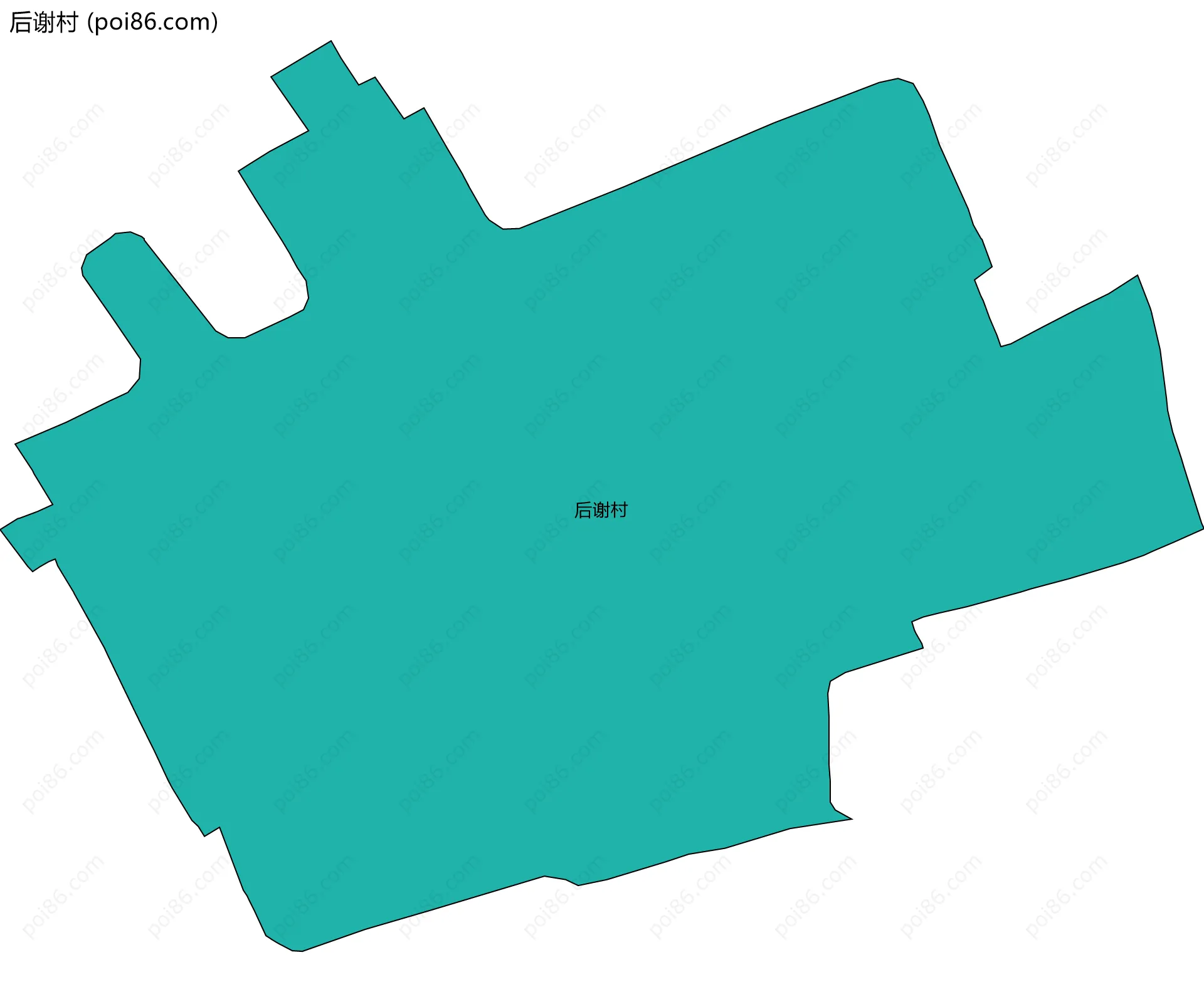 后谢村边界地图