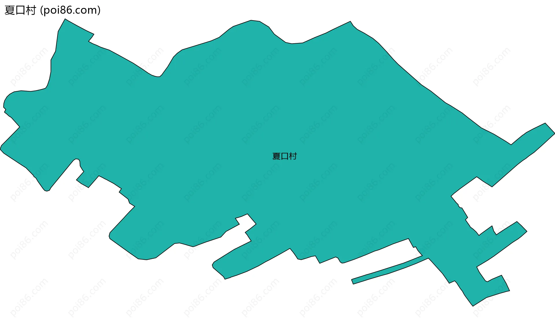 夏口村边界地图